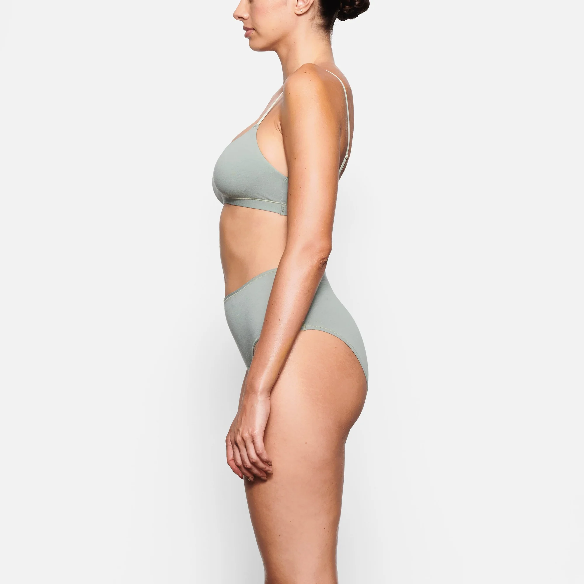COTTON JERSEY SCOOP BRALETTE | MINERAL - Image 3