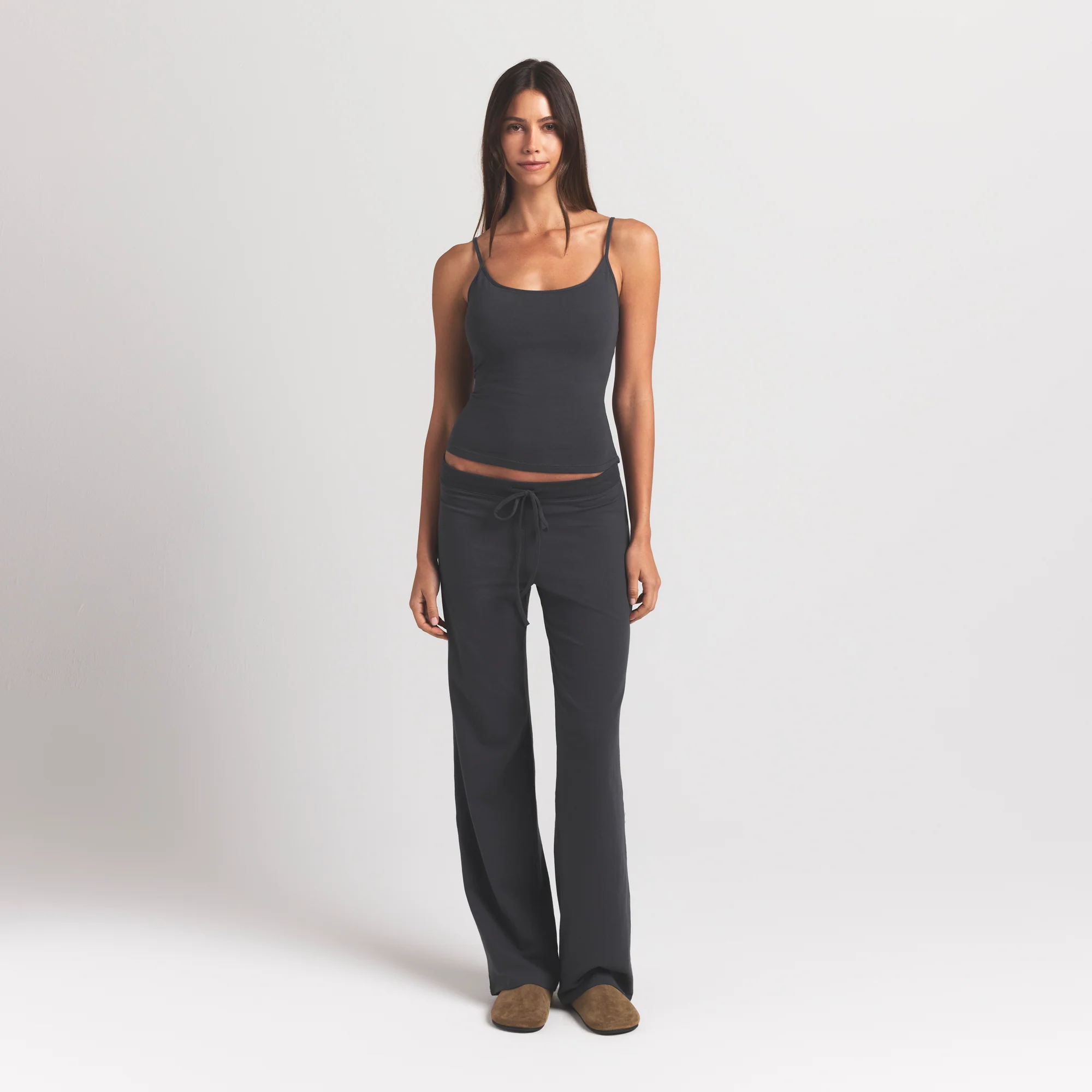 COTTON JERSEY SCOOP NECK CAMI | ASH - Image 2