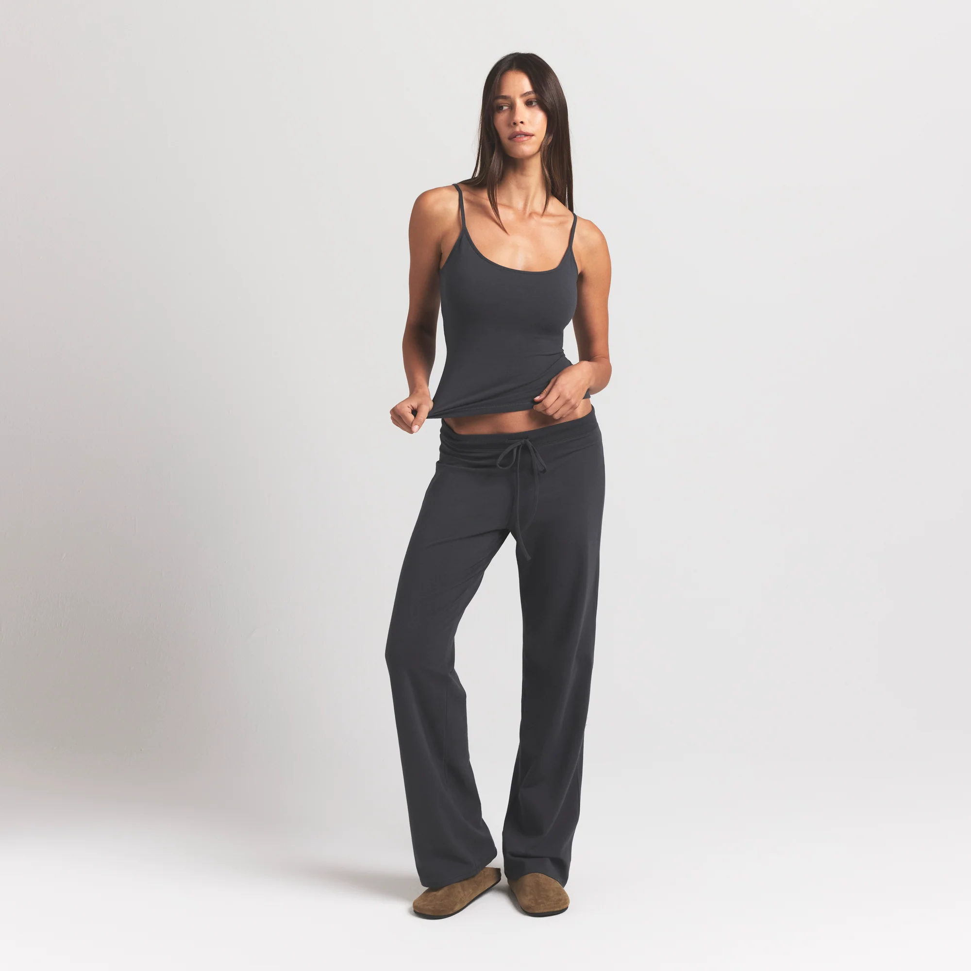 COTTON JERSEY SCOOP NECK CAMI | ASH - Image 4