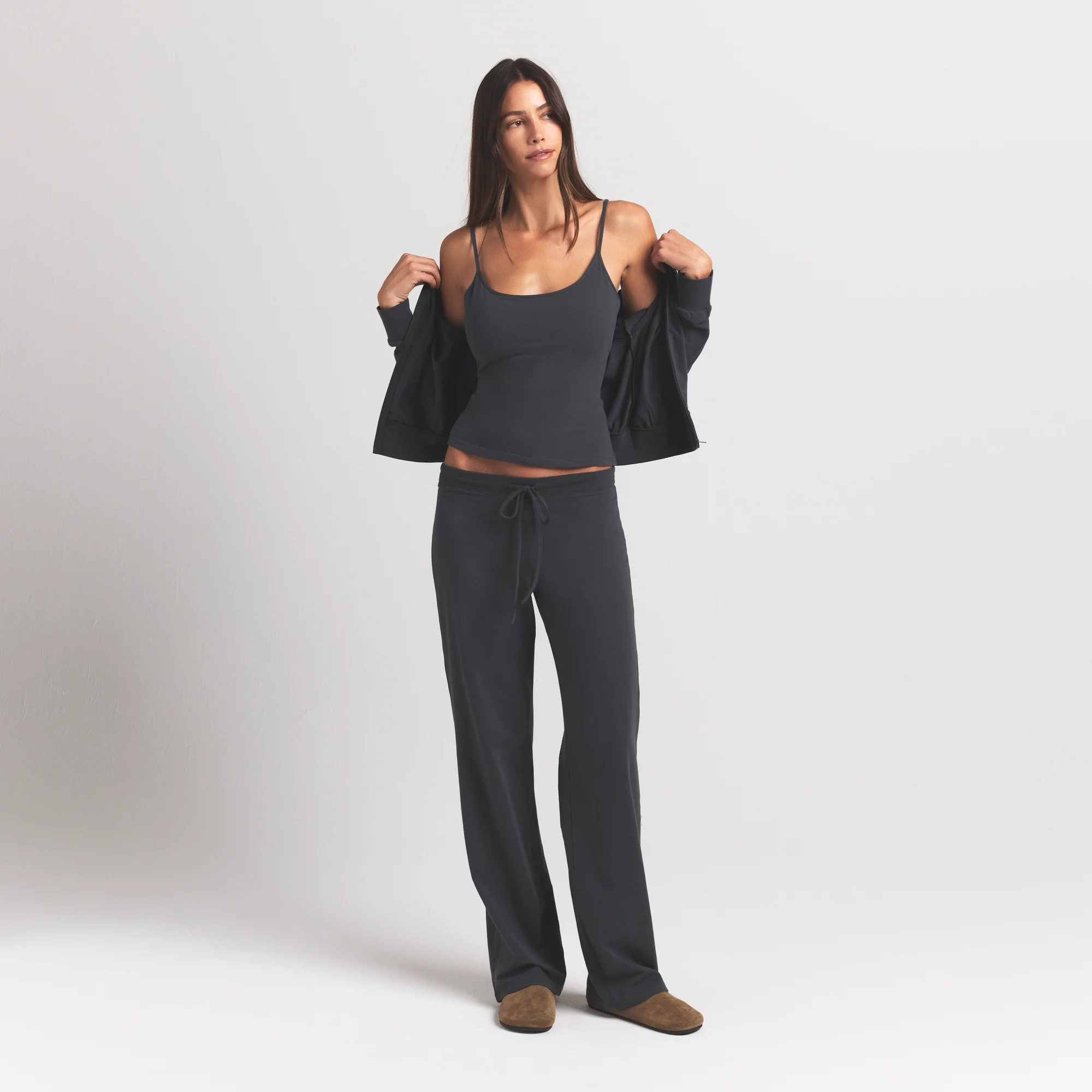 COTTON JERSEY SCOOP NECK CAMI | ASH - Image 5