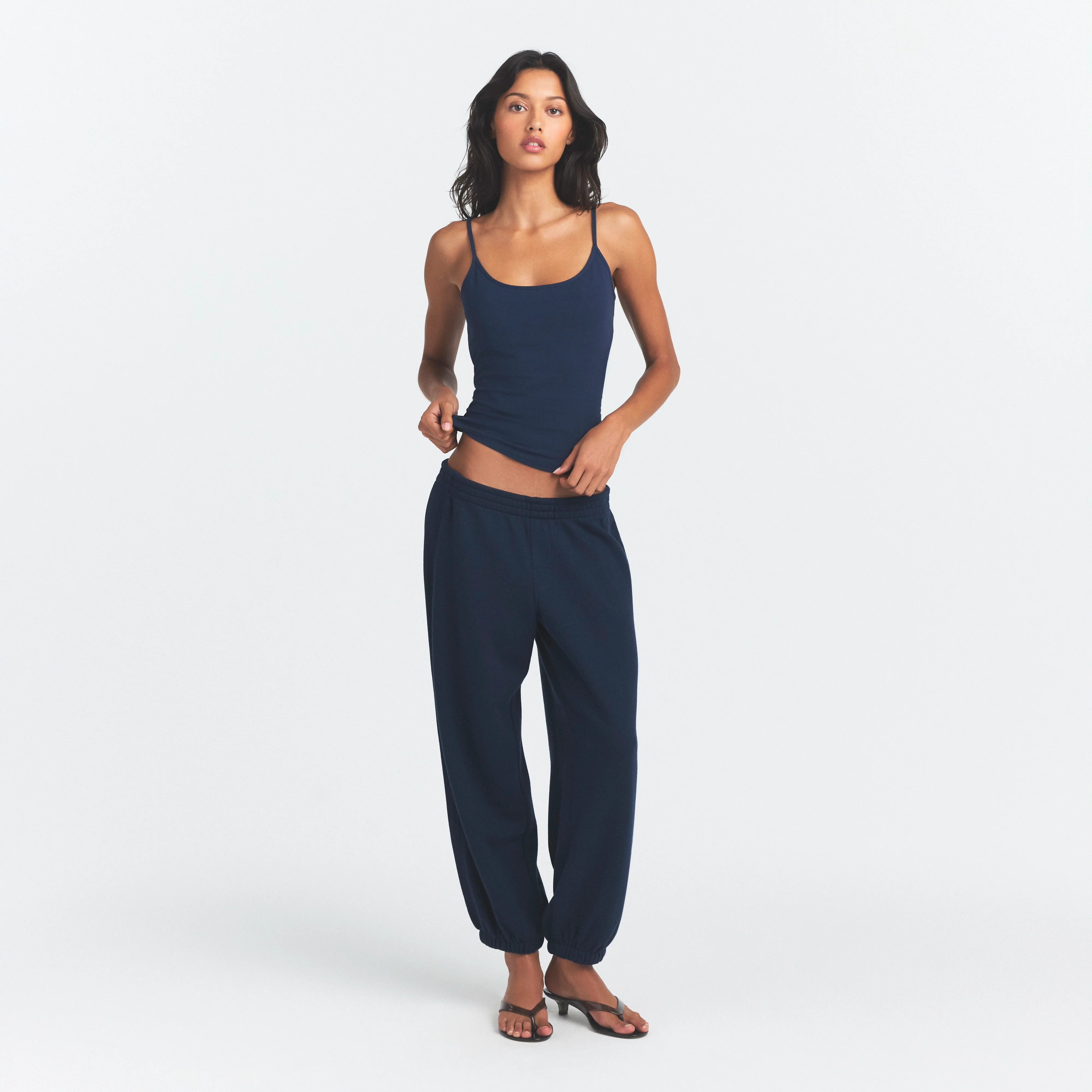 COTTON JERSEY SCOOP NECK CAMI | NAVY - Image 2