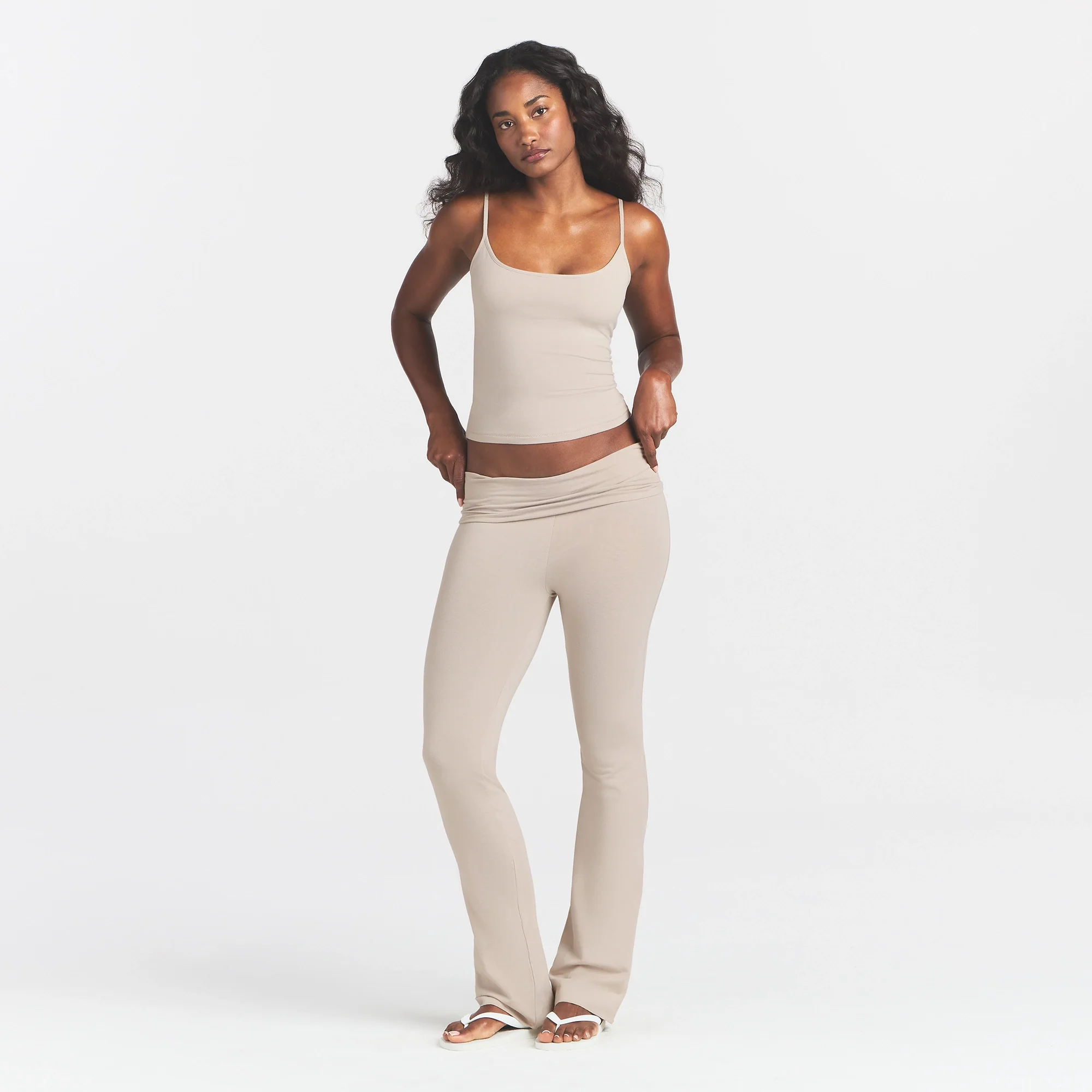COTTON JERSEY SCOOP NECK CAMI | STONE - Image 2