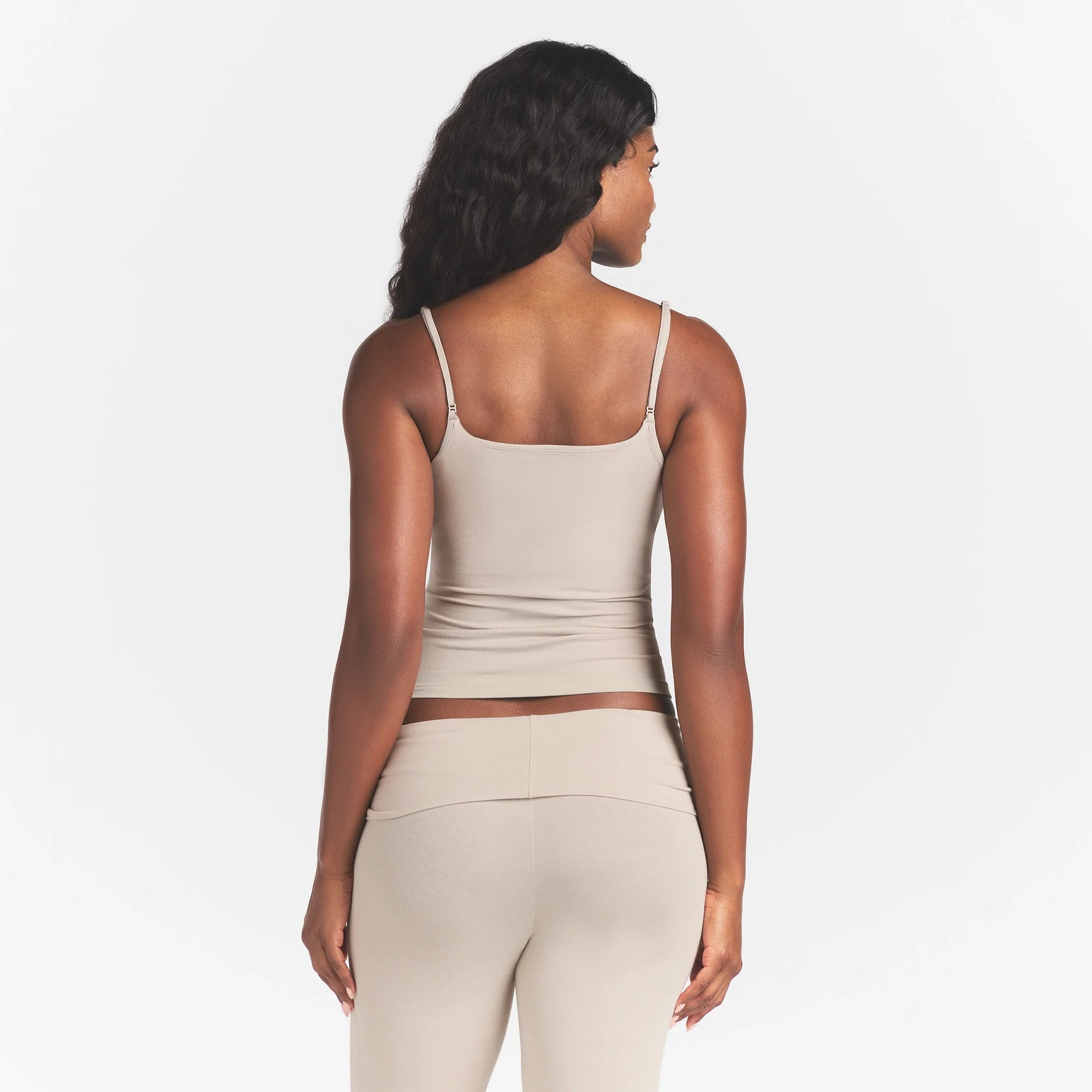 COTTON JERSEY SCOOP NECK CAMI | STONE - Image 4