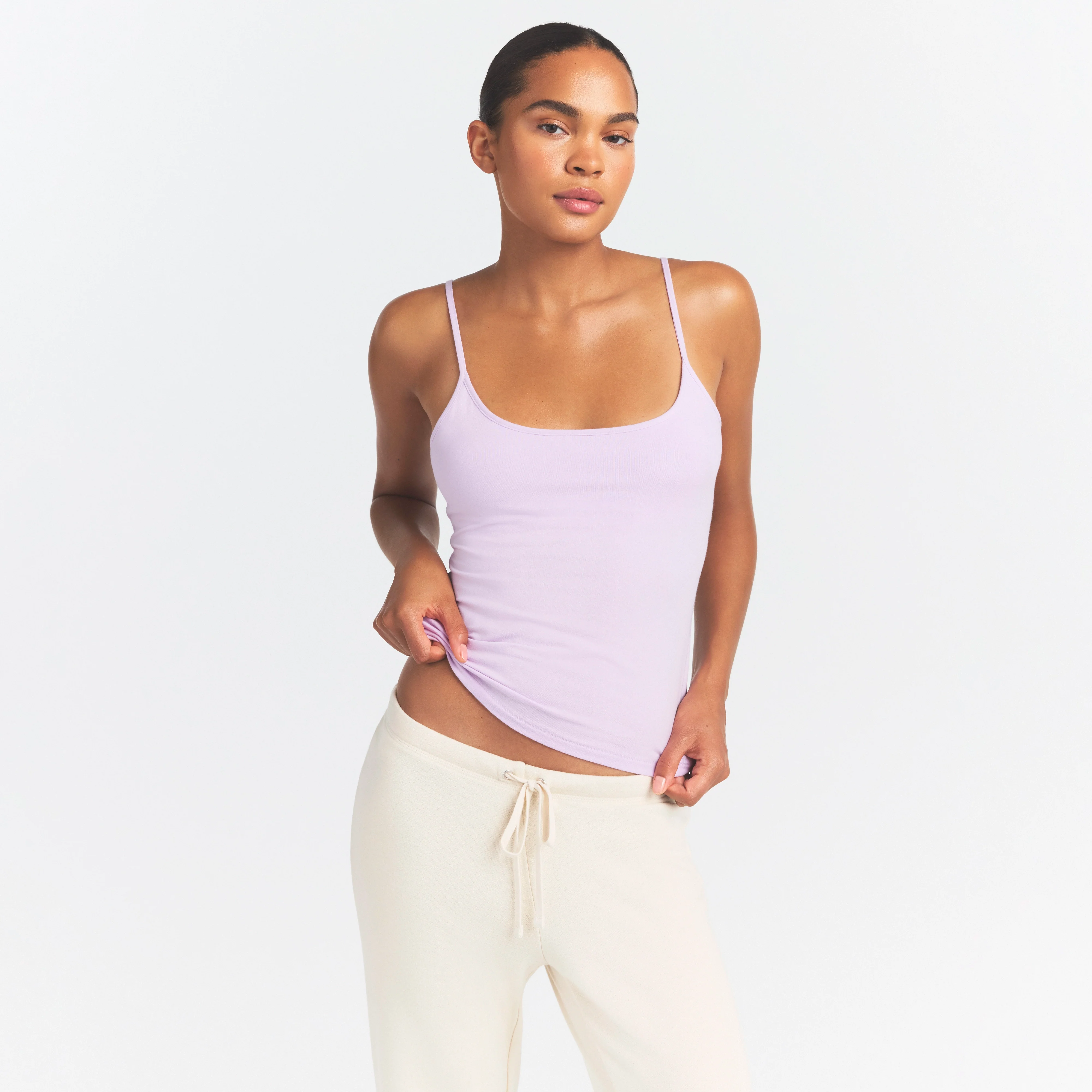 COTTON JERSEY SCOOP NECK CAMI | SUGAR PLUM - Image 3