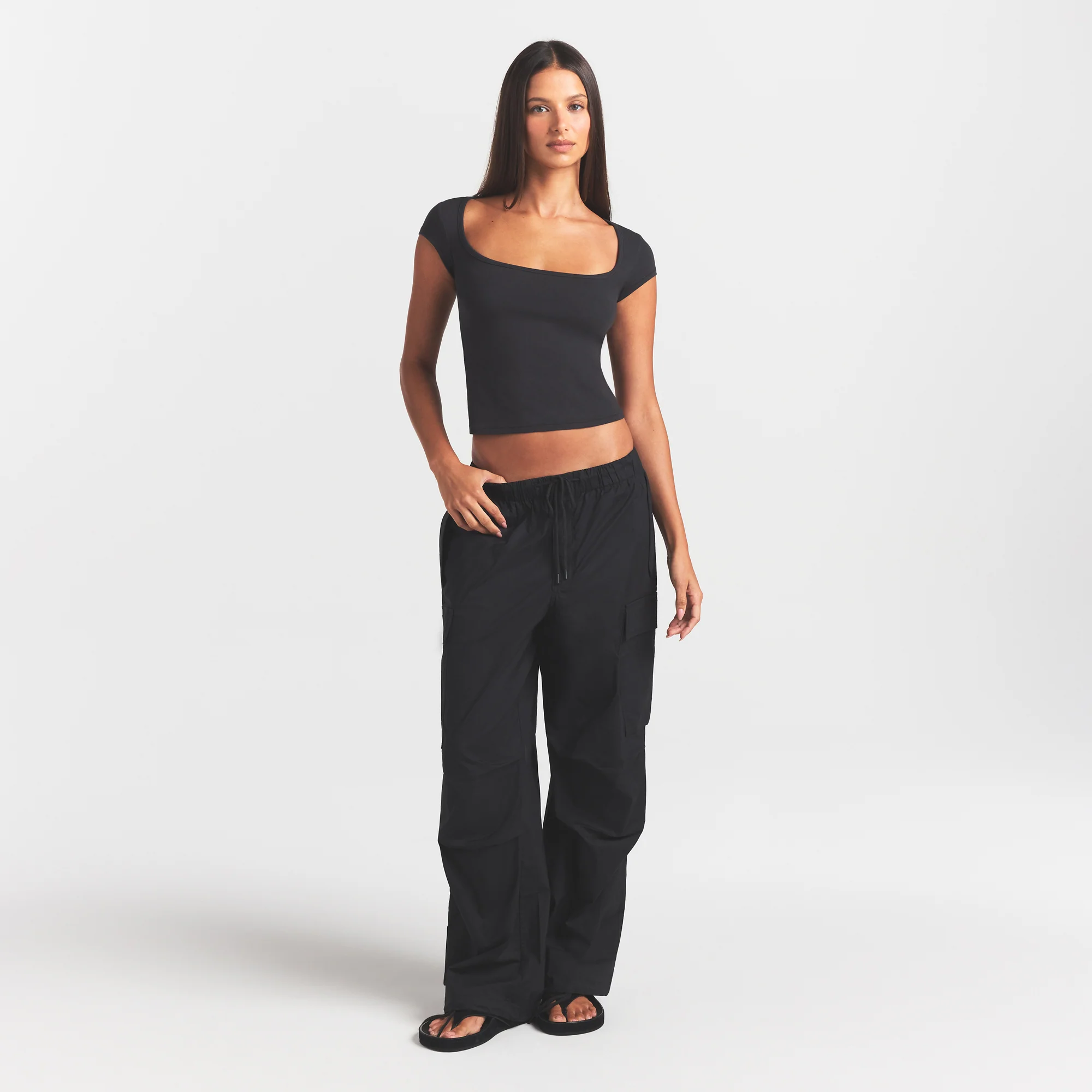 COTTON JERSEY SCOOP NECK T-SHIRT | SOOT - Image 2