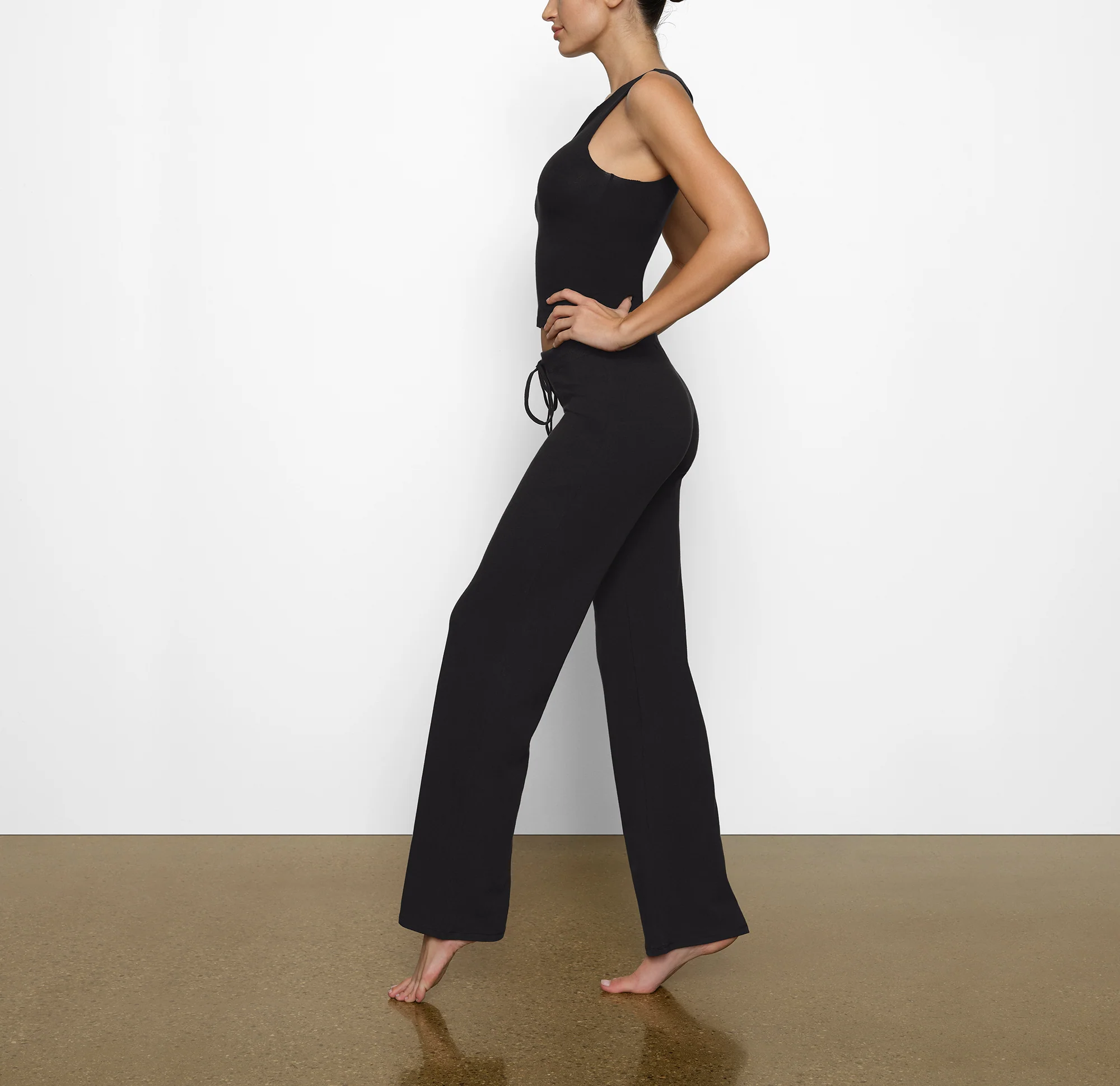 COTTON JERSEY STRAIGHT LEG PANT | SOOT - Image 3