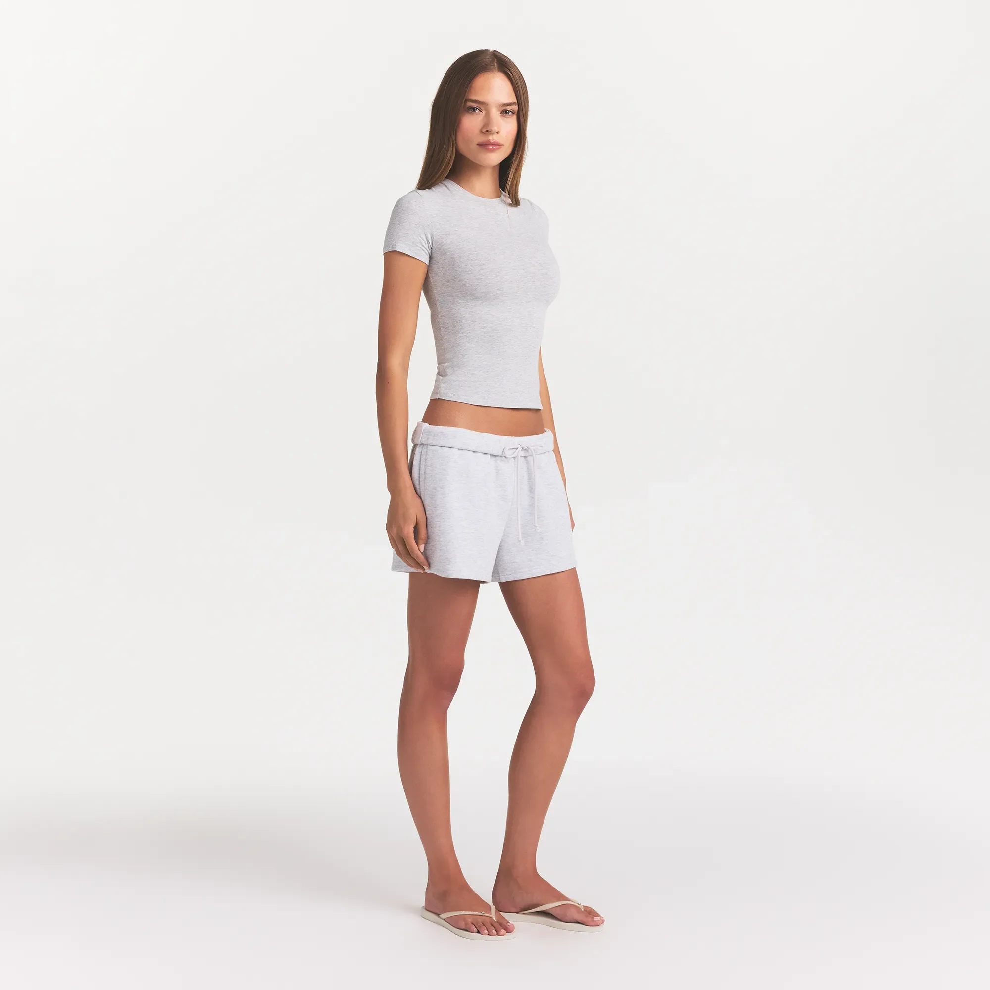 COTTON JERSEY T-SHIRT | LIGHT HEATHER GREY - Image 4