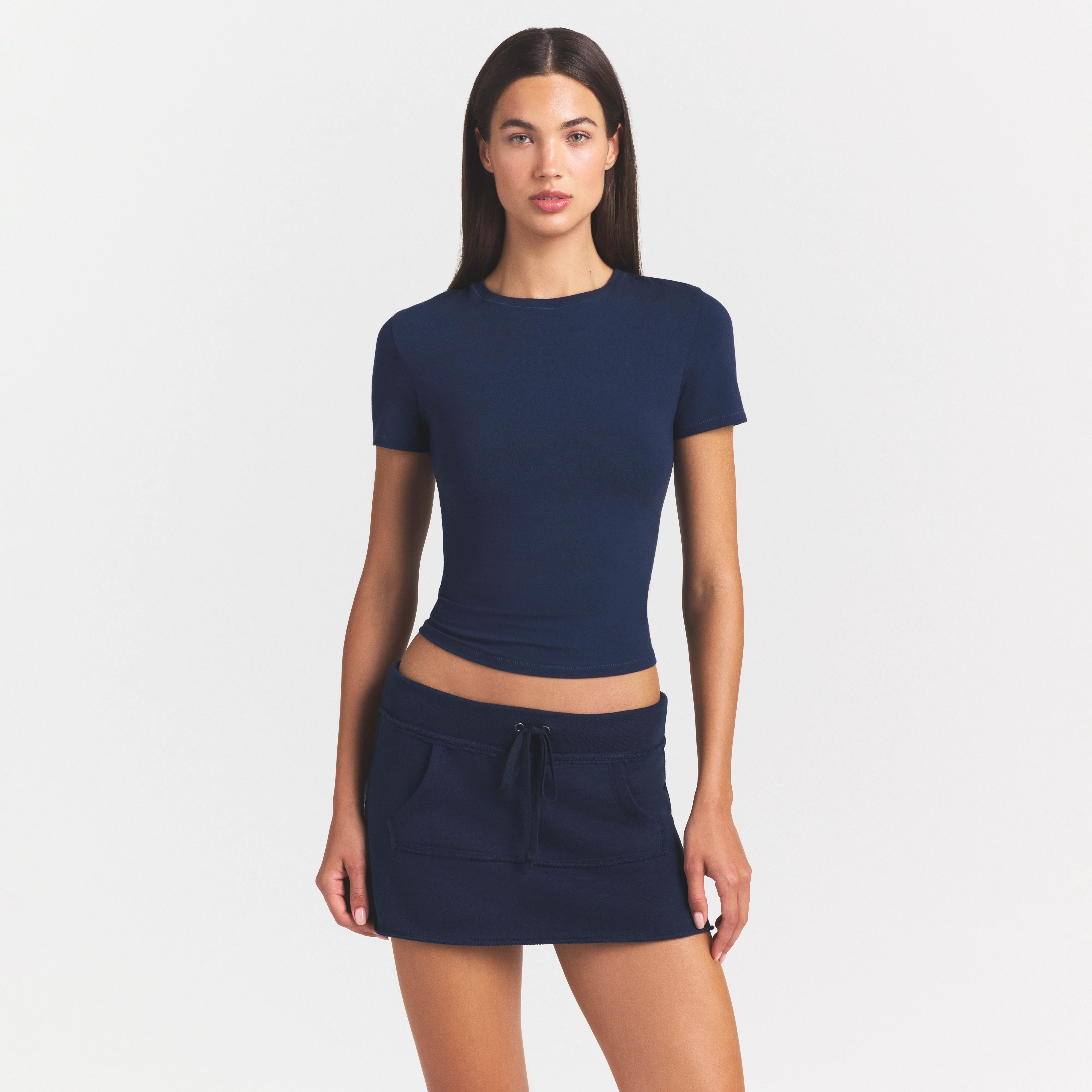 COTTON JERSEY T-SHIRT | NAVY - Image 3