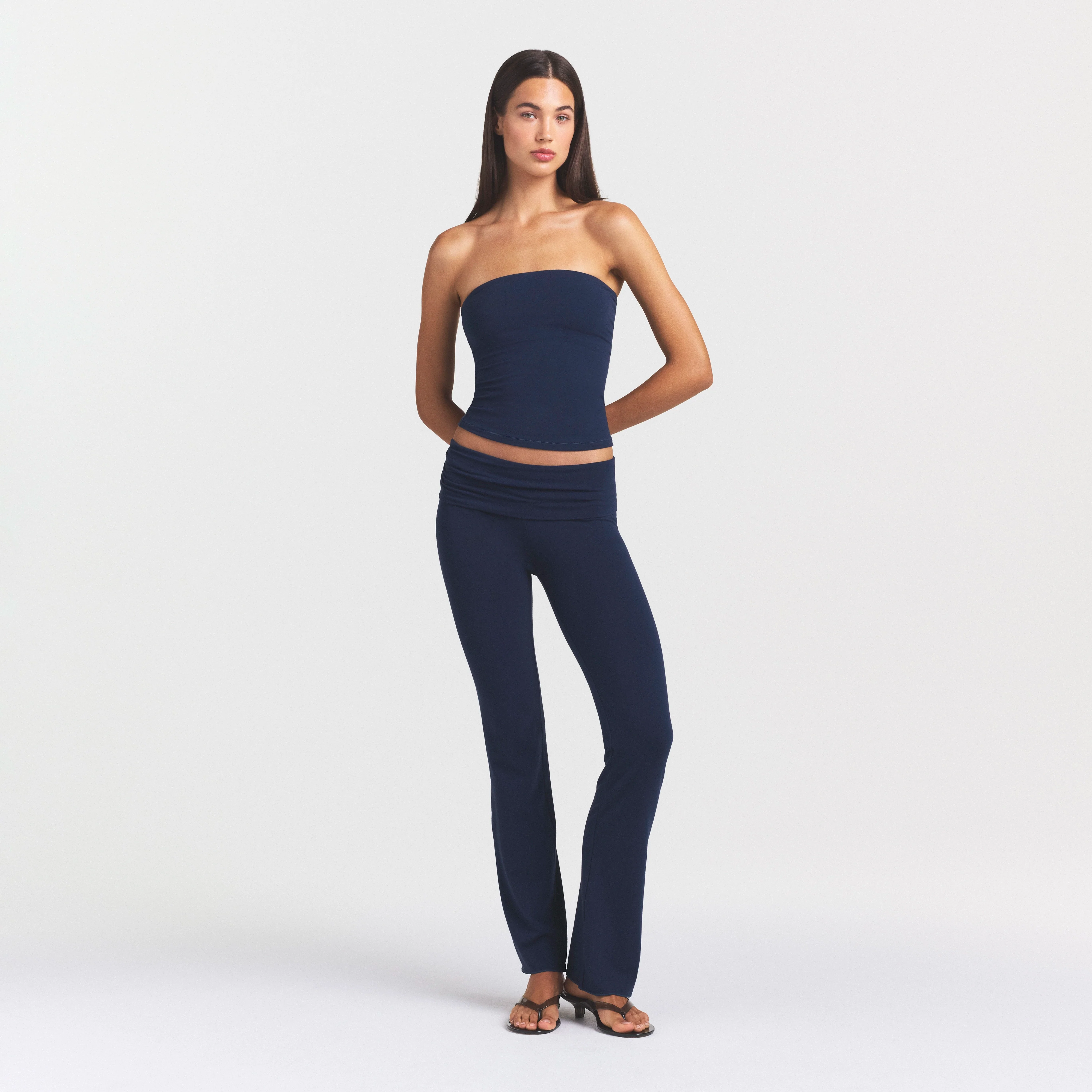 COTTON JERSEY TUBE TOP | NAVY - Image 2