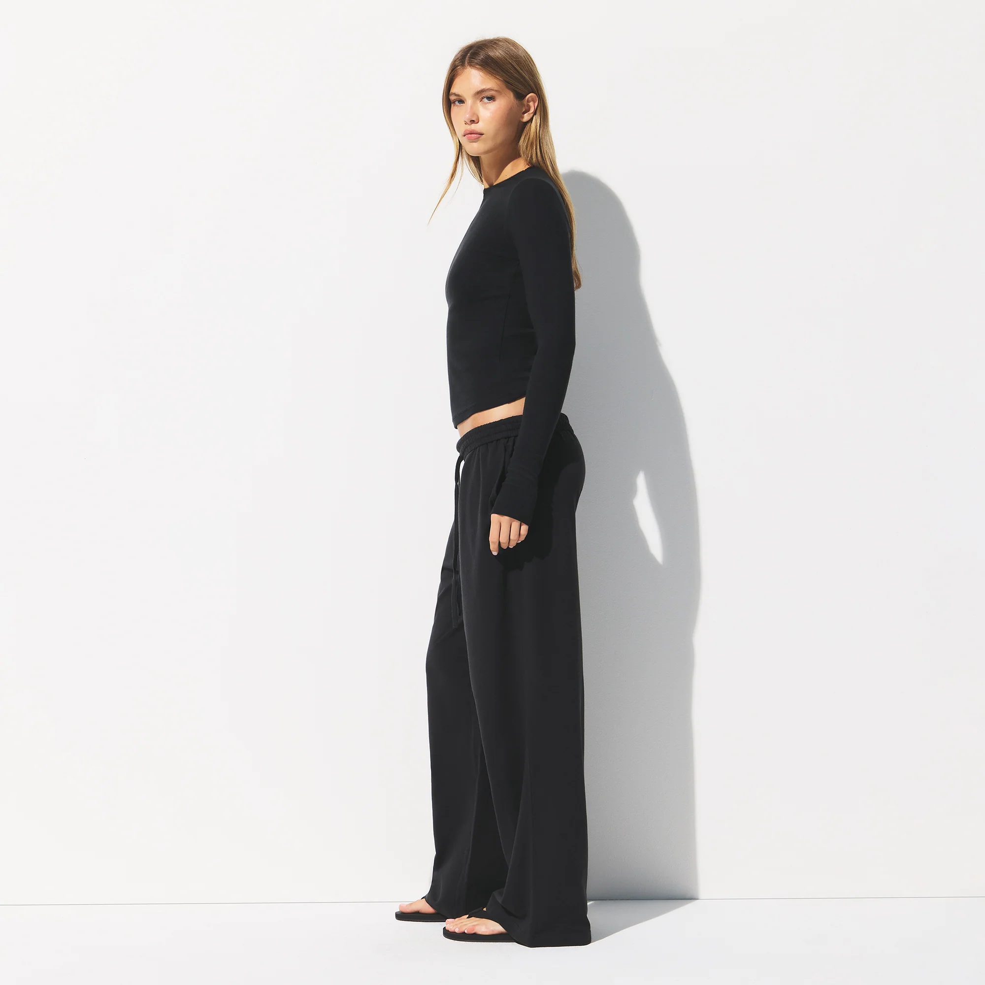 COTTON JERSEY WIDE LEG PANT | SOOT - Image 4