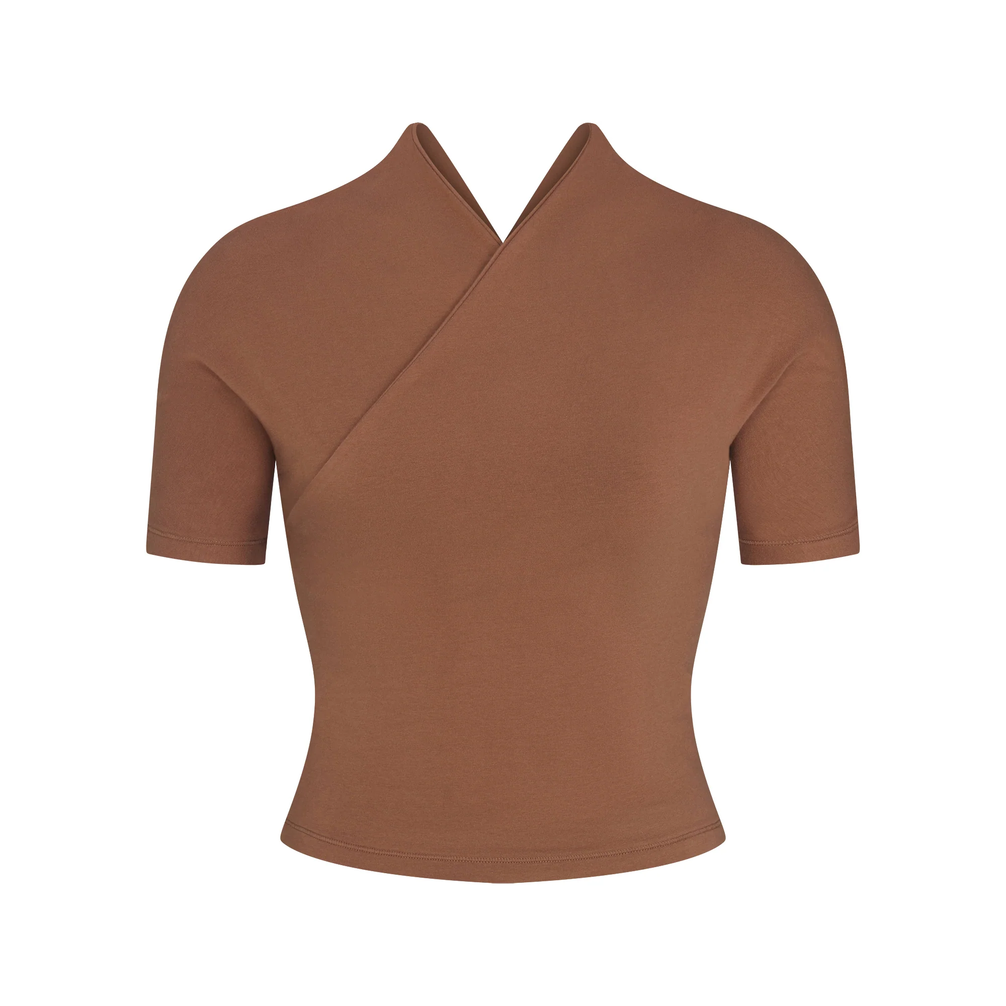 COTTON JERSEY WRAP TOP | JASPER - Image 6