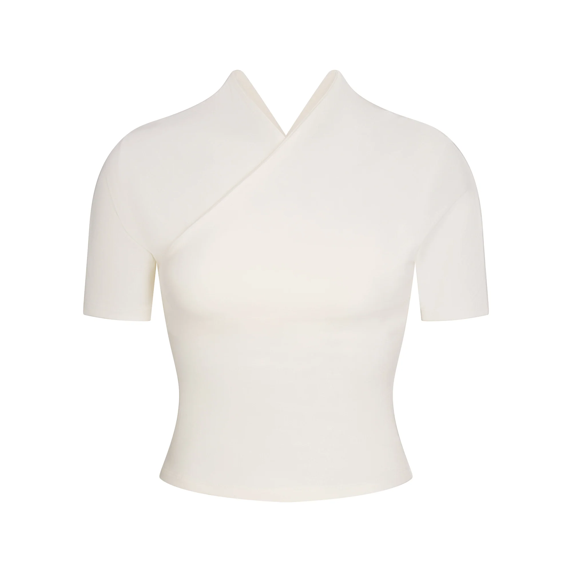 COTTON JERSEY WRAP TOP | MARBLE - Image 6
