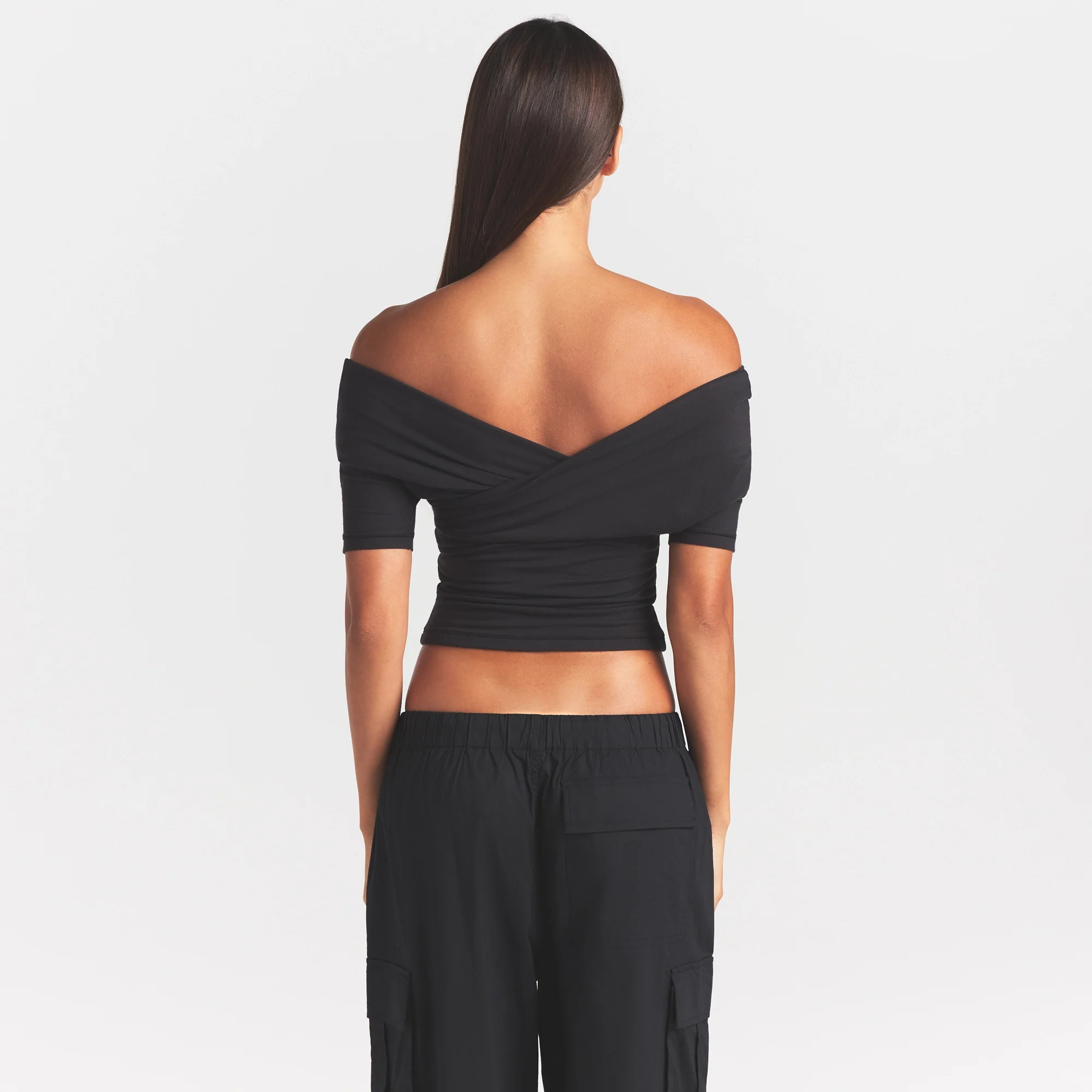 COTTON JERSEY WRAP TOP | SOOT - Image 4