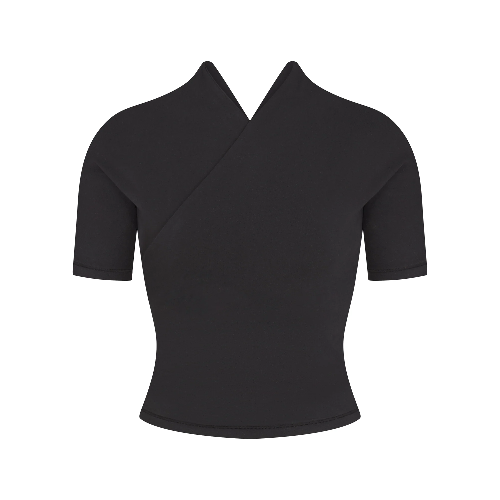 COTTON JERSEY WRAP TOP | SOOT - Image 5
