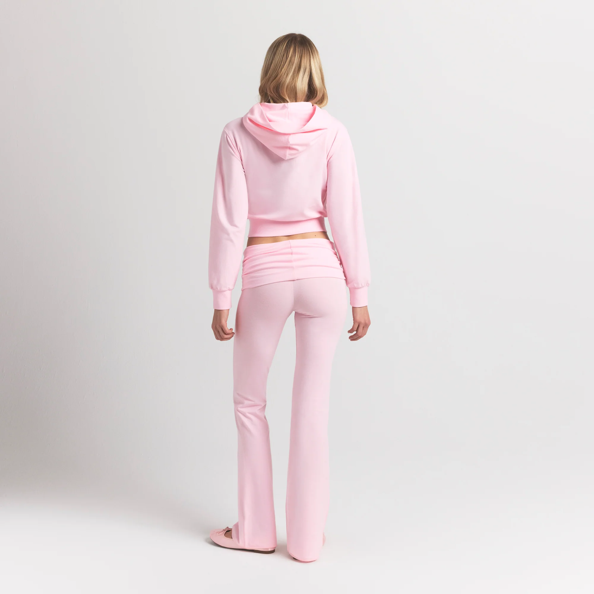 COTTON JERSEY ZIP UP HOODIE | CHERRY BLOSSOM - Image 5