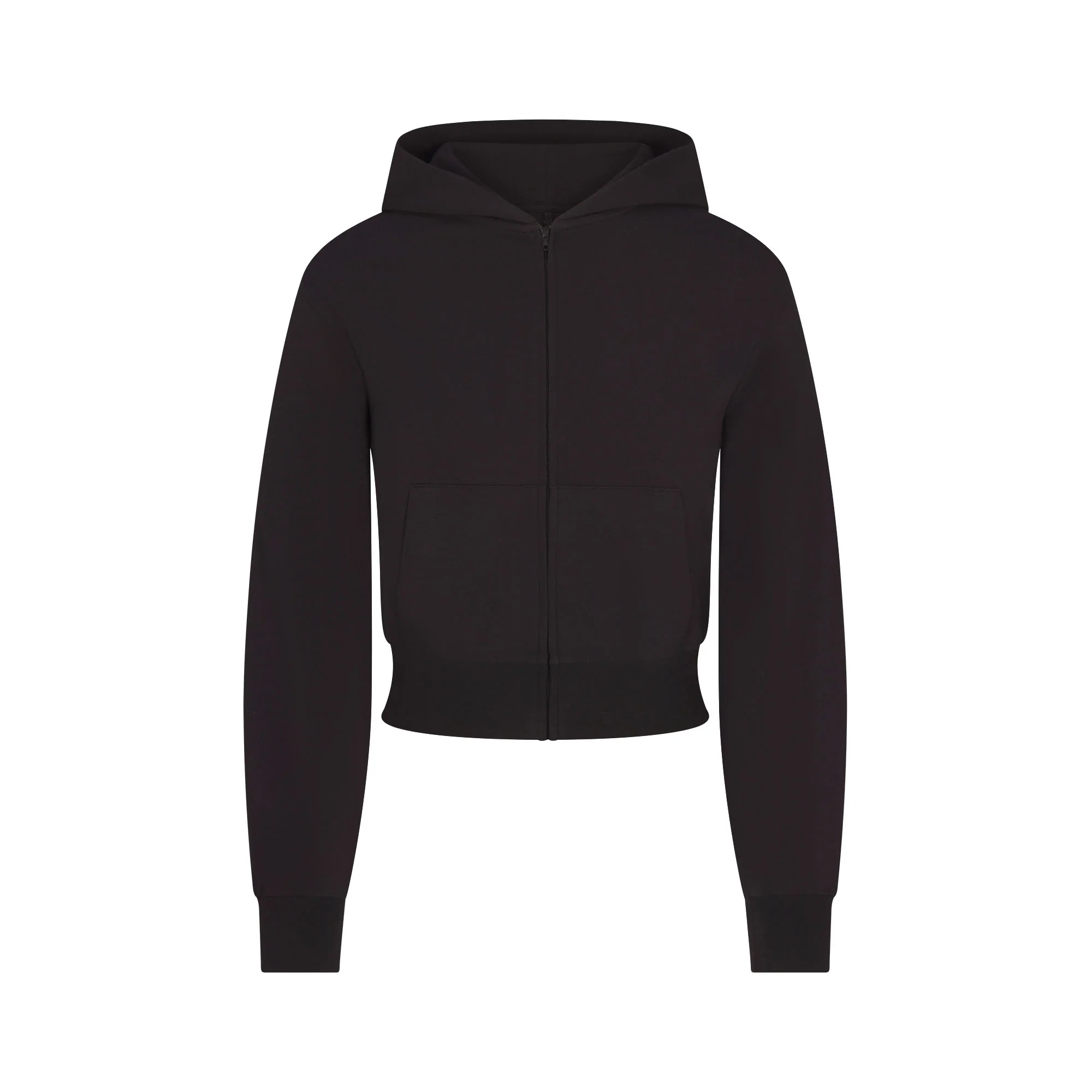 COTTON JERSEY ZIP UP HOODIE | SOOT