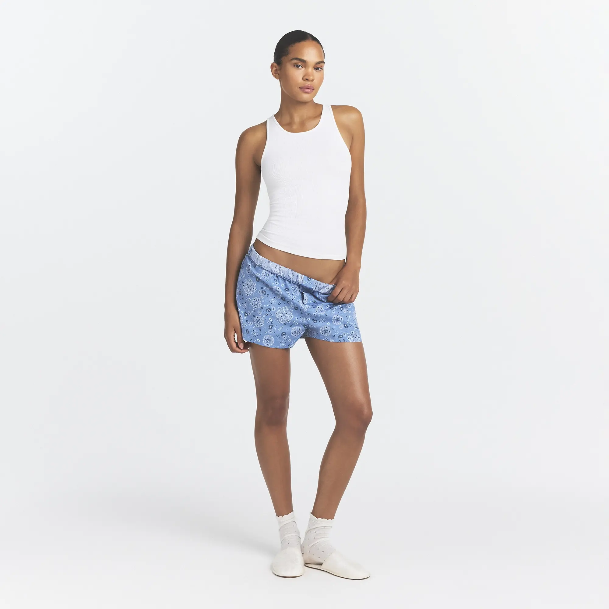 COTTON POPLIN BOXER SLEEP SET | ARCTIC SNOW BANDANA - Image 2