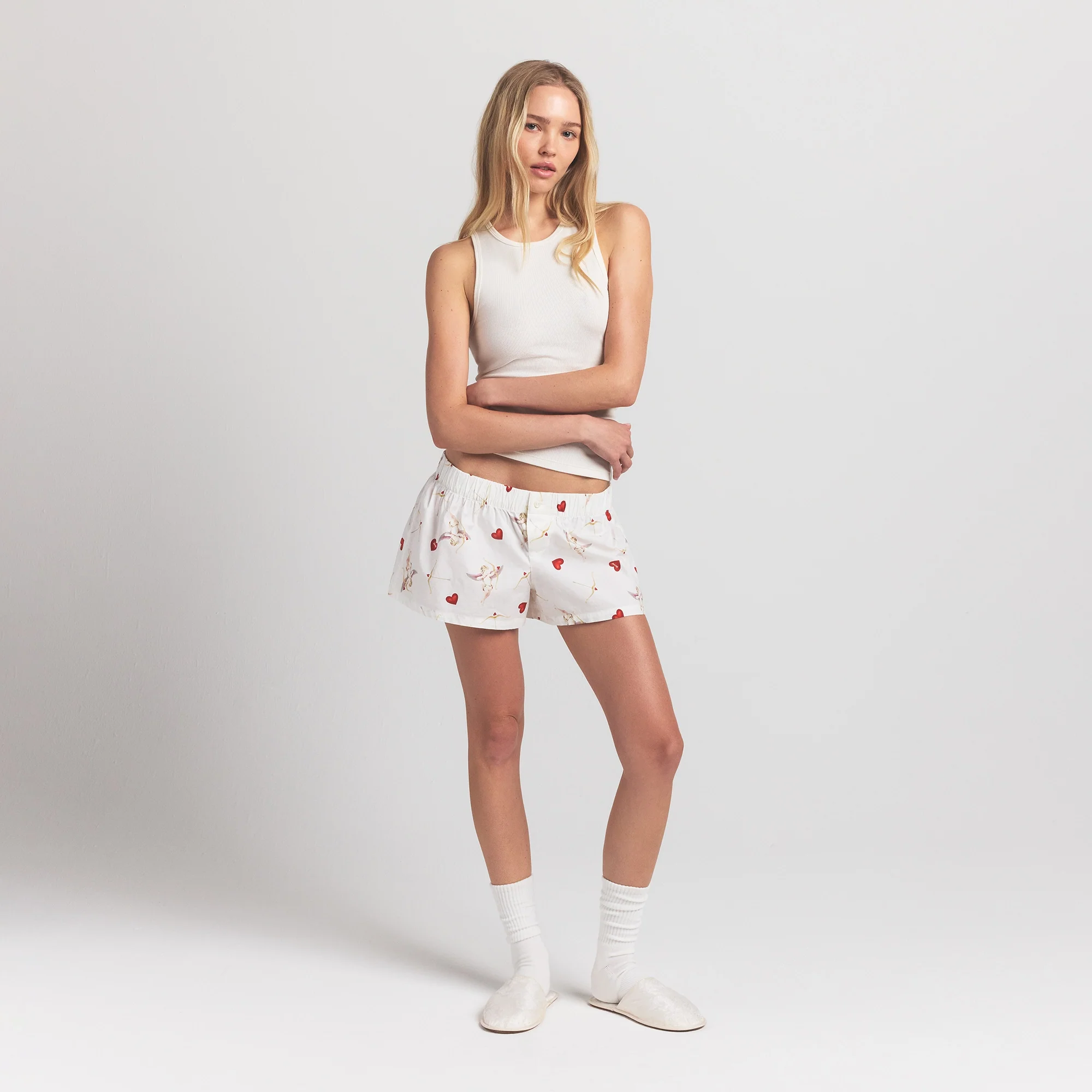 COTTON POPLIN BOXER SLEEP SET | MARBLE CHERUB PRINT - Image 2