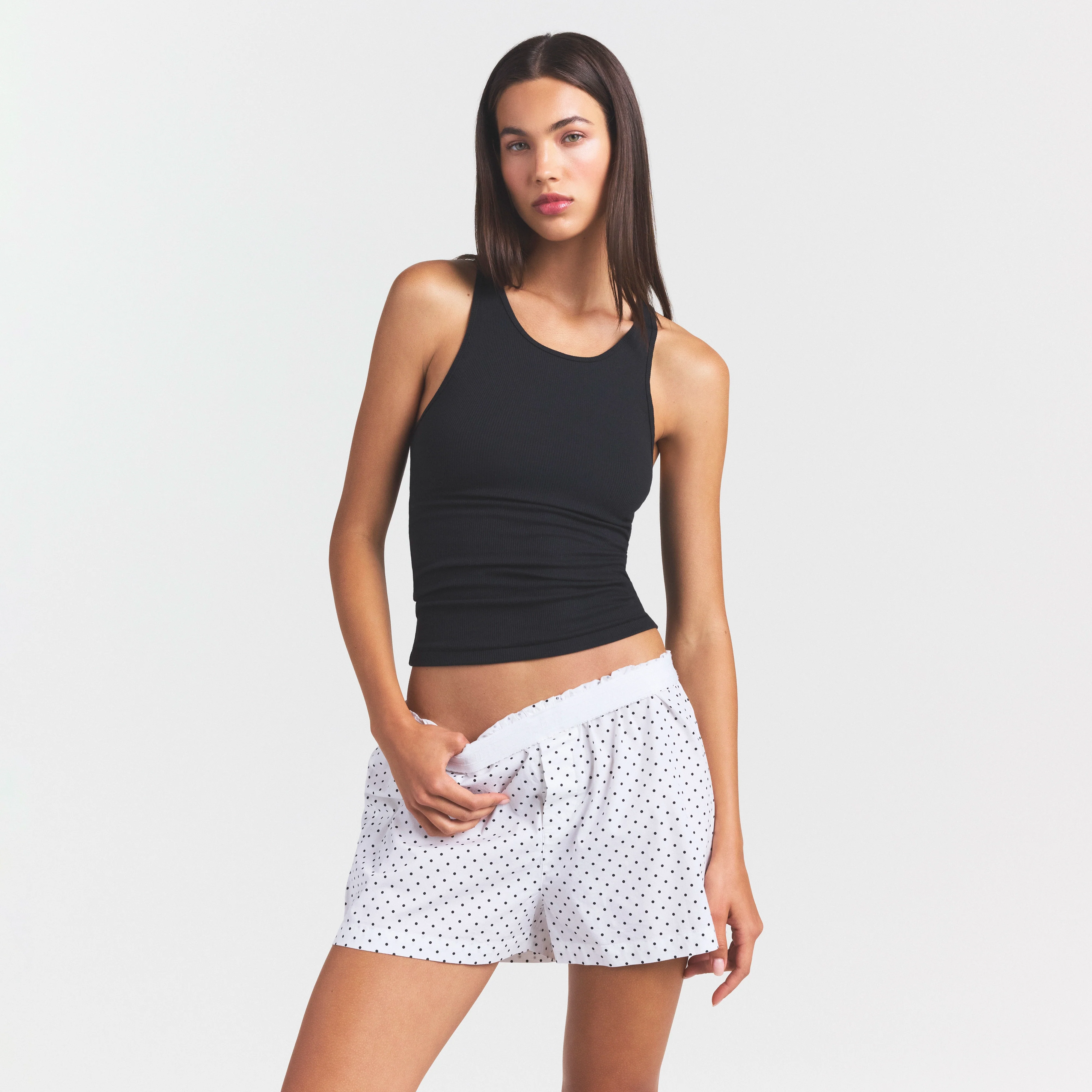 COTTON POPLIN BOXER SLEEP SET | ONYX DOT - Image 3