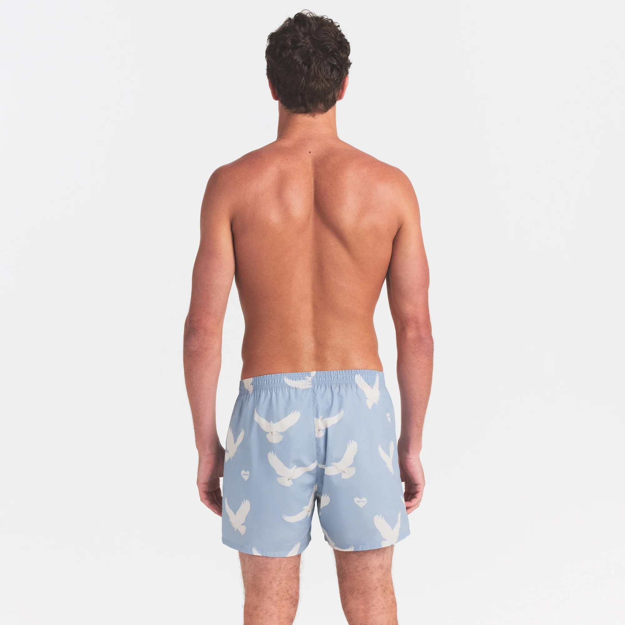 COTTON POPLIN MENS BOXER | AERO TEXTURED DOVE PRINT - Image 5