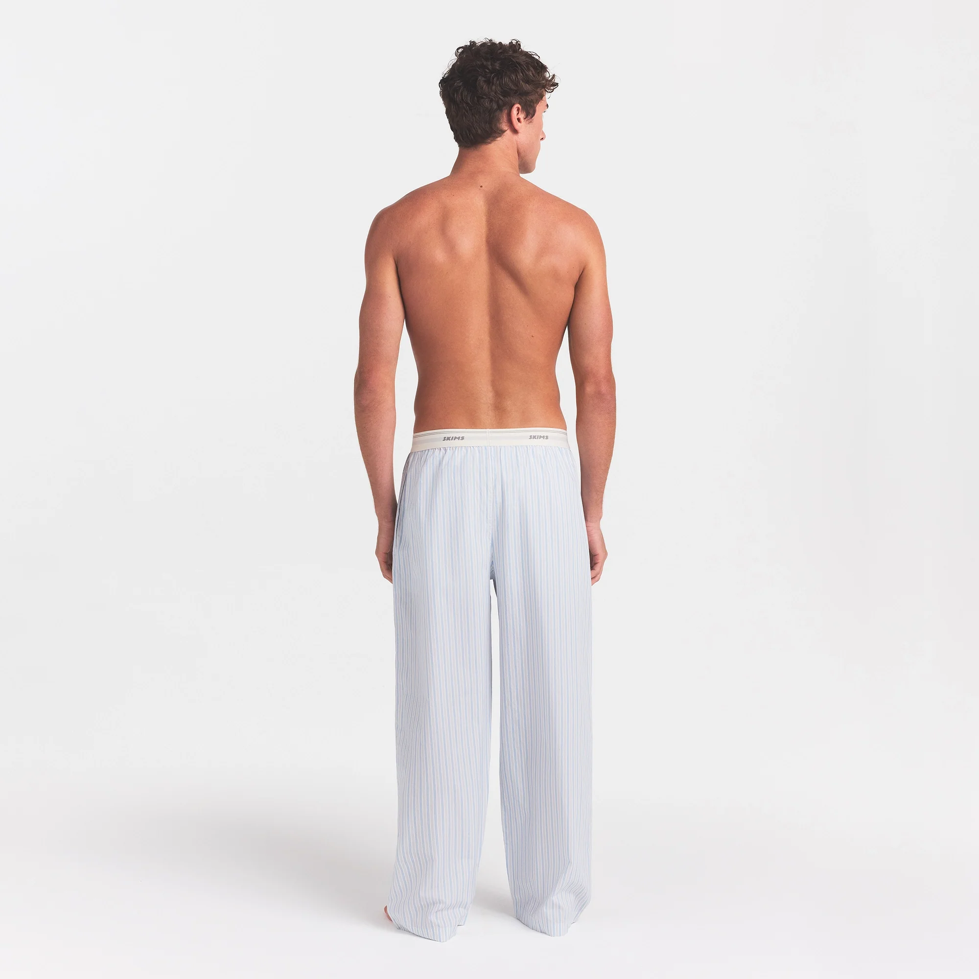COTTON POPLIN MENS LOGO BAND SLEEP PANT | PLATINUM DOUBLE STRIPE - Image 4