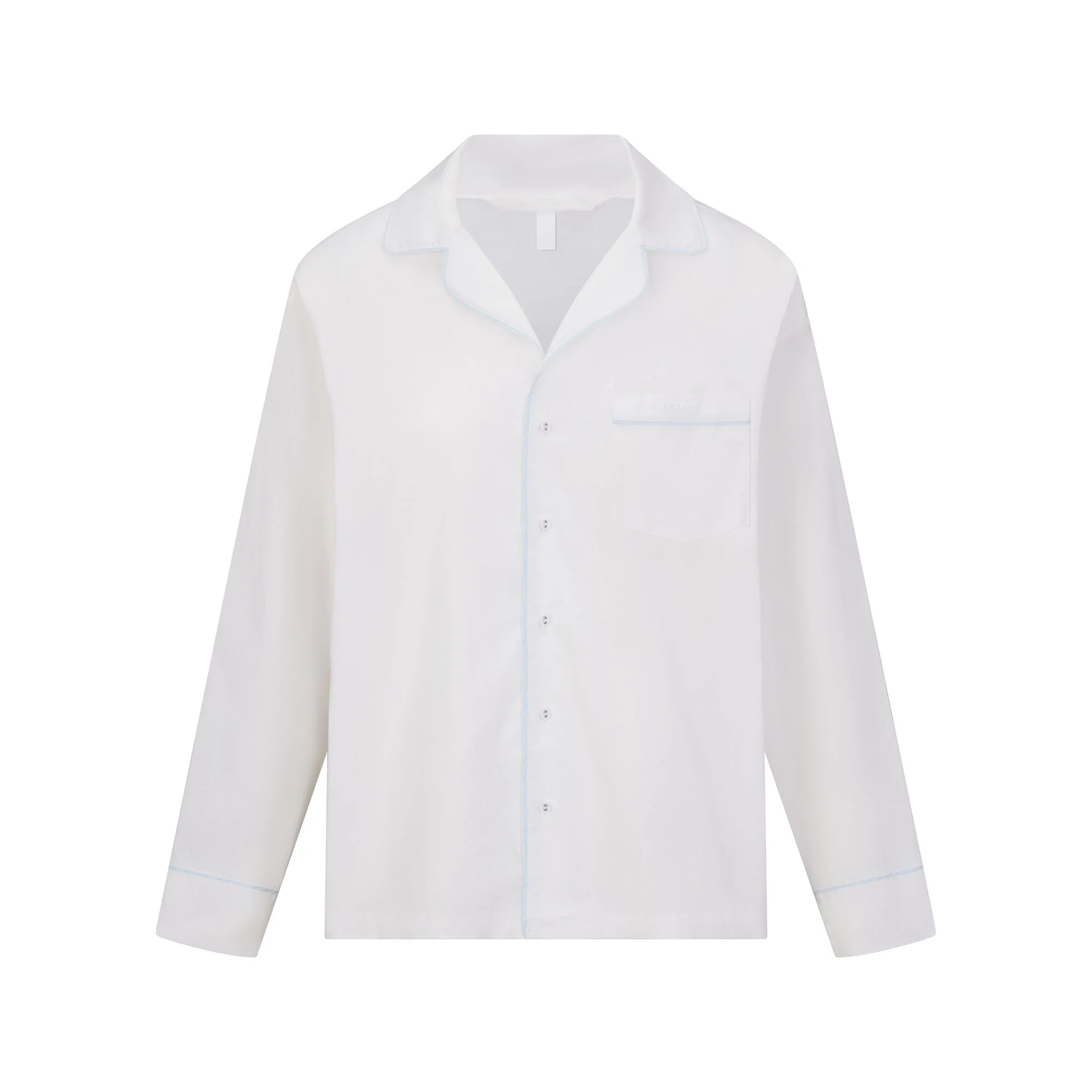 COTTON POPLIN SLEEP LONG SLEEVE AND BOXER SET | SNOW CONTRAST - Image 6