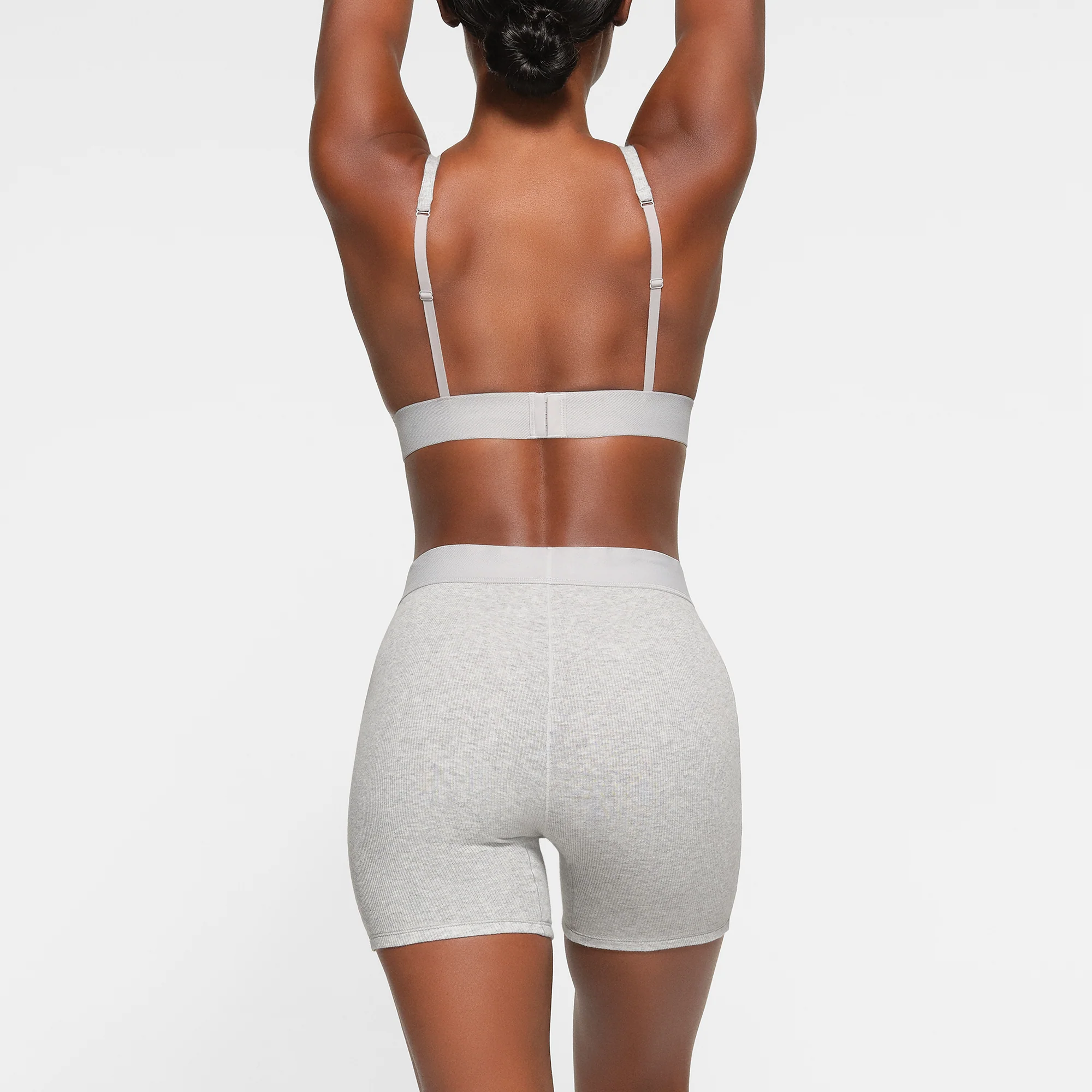 COTTON RIB BOXER | LIGHT HEATHER GREY - Image 4