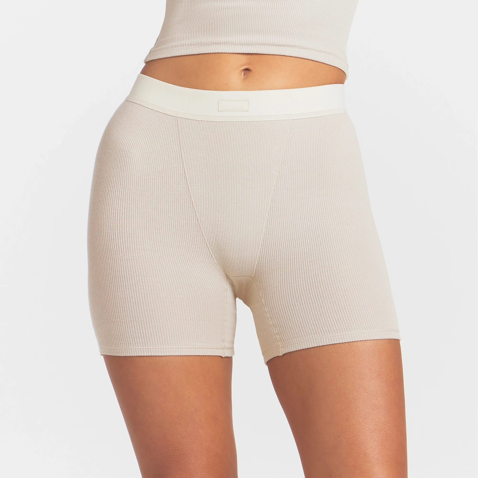COTTON RIB BOXER | STONE - Image 3