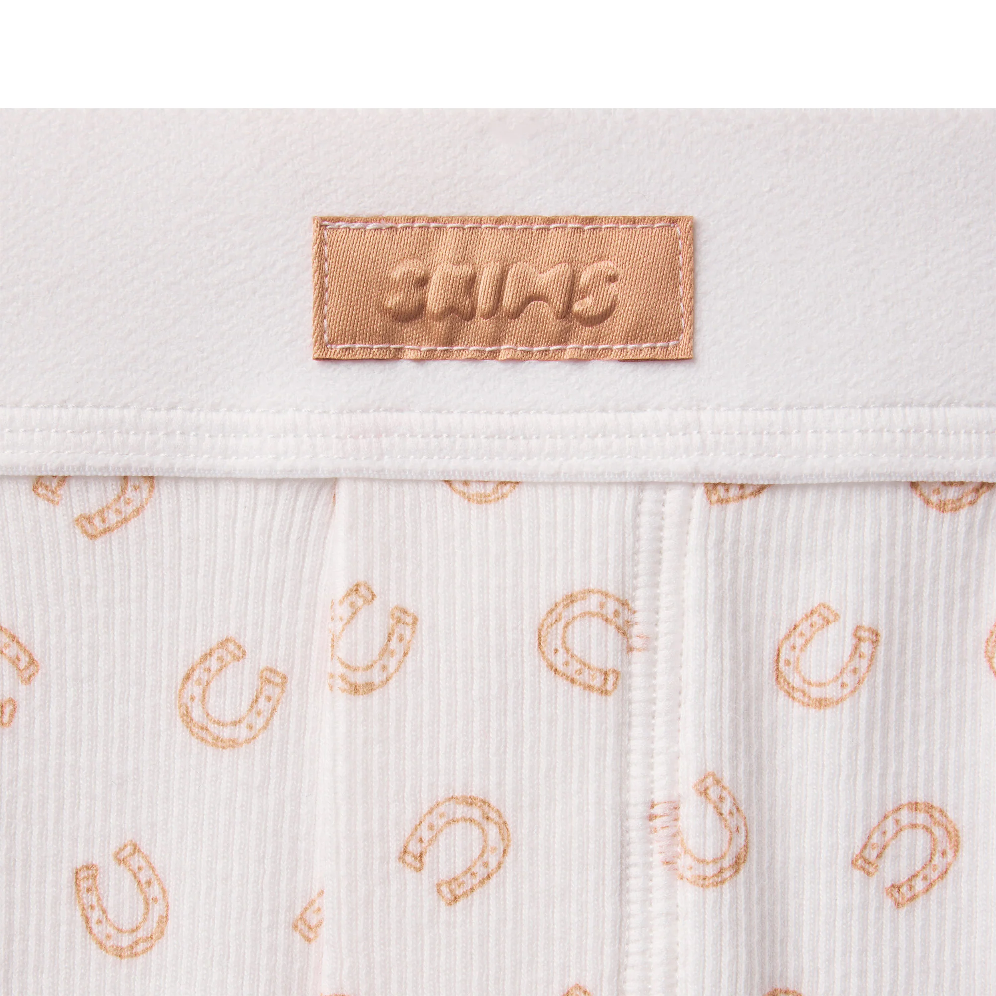 COTTON RIB LOOSE BOXER | OCHRE HORSESHOE PRINT - Image 6