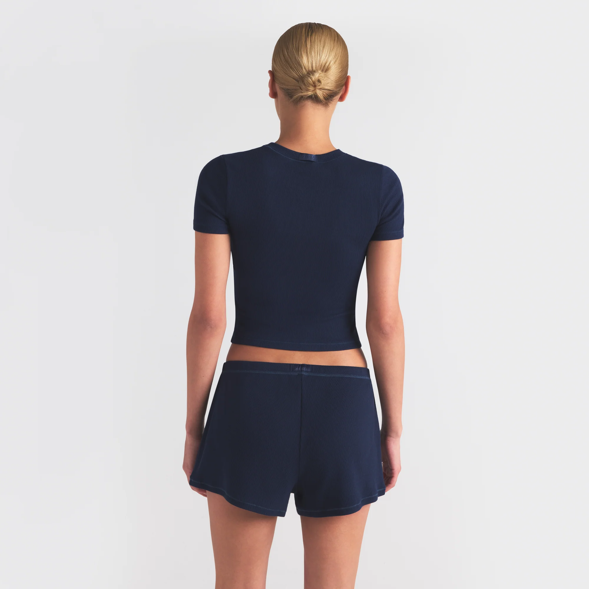 COTTON RIB LOOSE SHORT | NAVY - Image 5