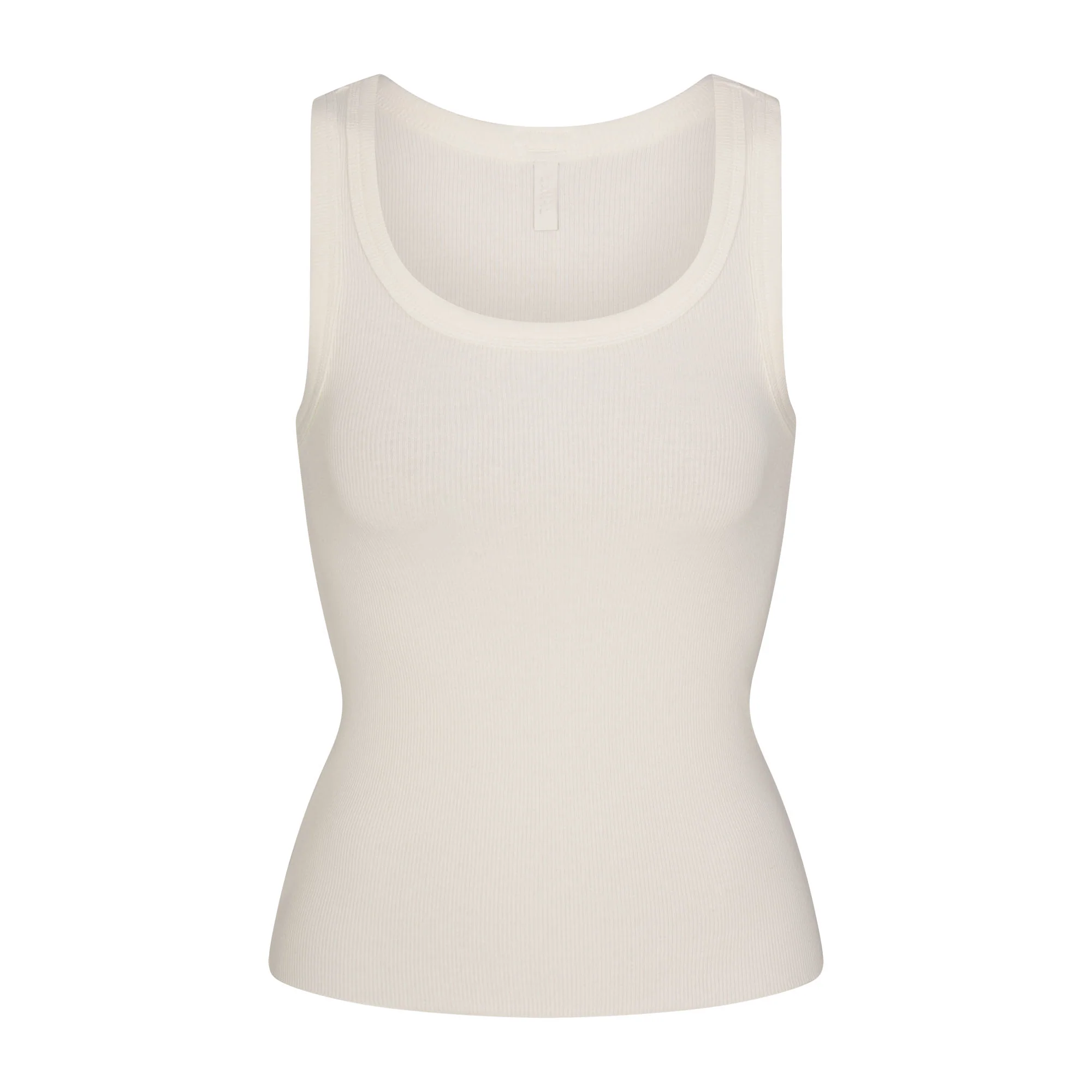 COTTON RIB SCOOP NECK TANK | MARBLE