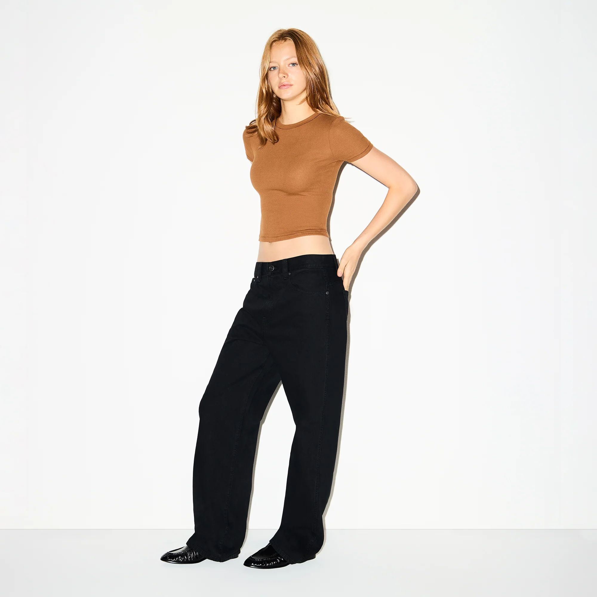 COTTON RIB T-SHIRT | CHAI - Image 2