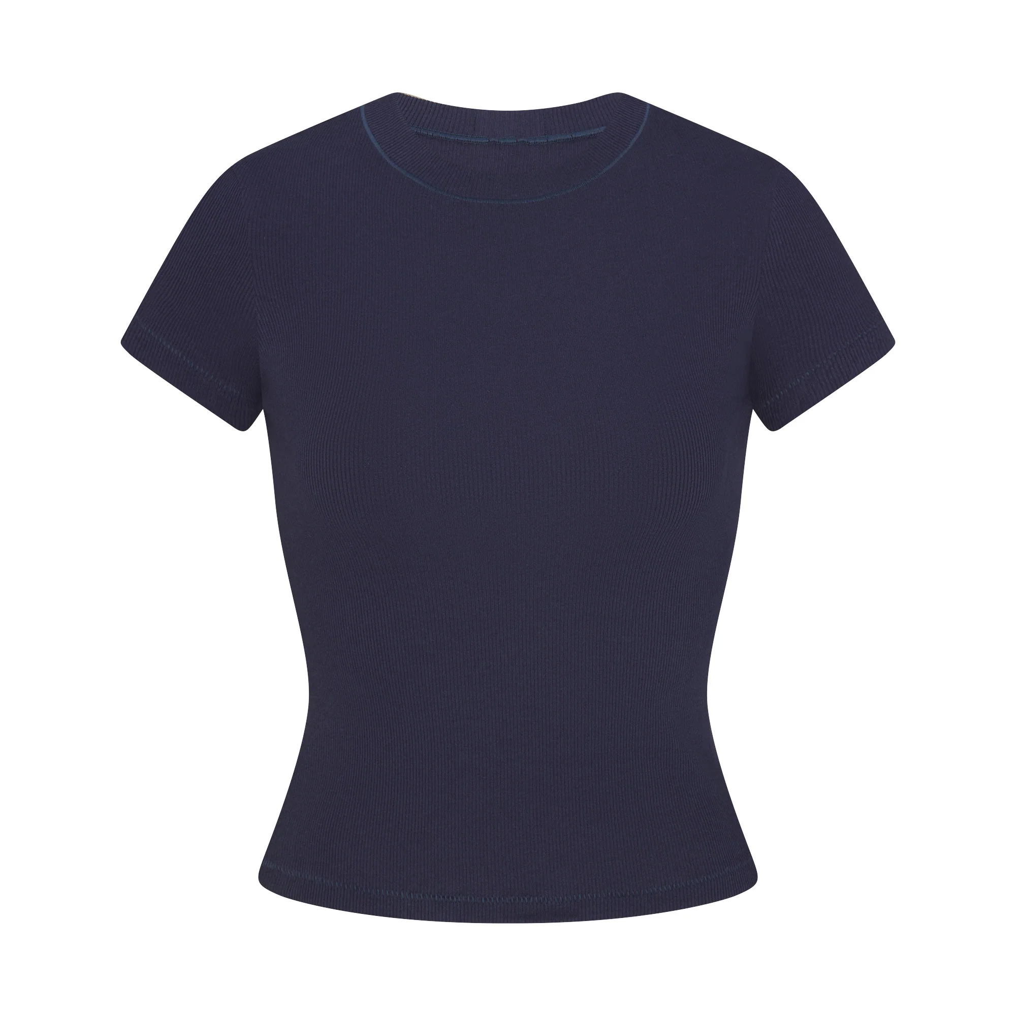 COTTON RIB T-SHIRT | NAVY