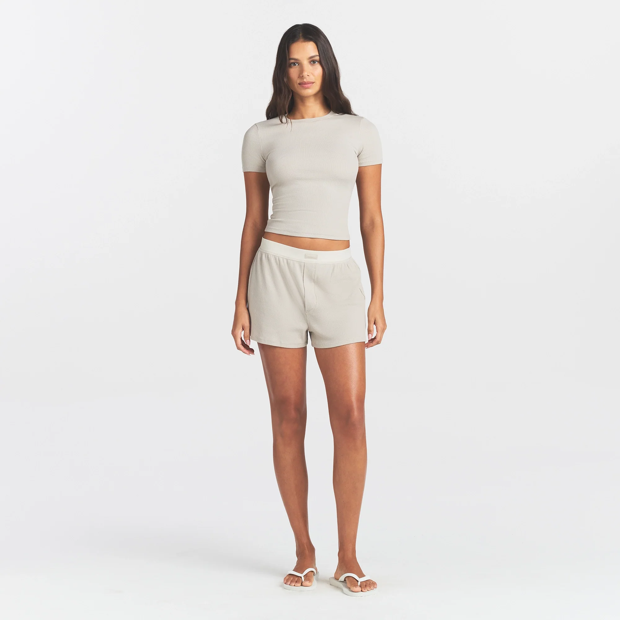 COTTON RIB T-SHIRT | STONE - Image 2