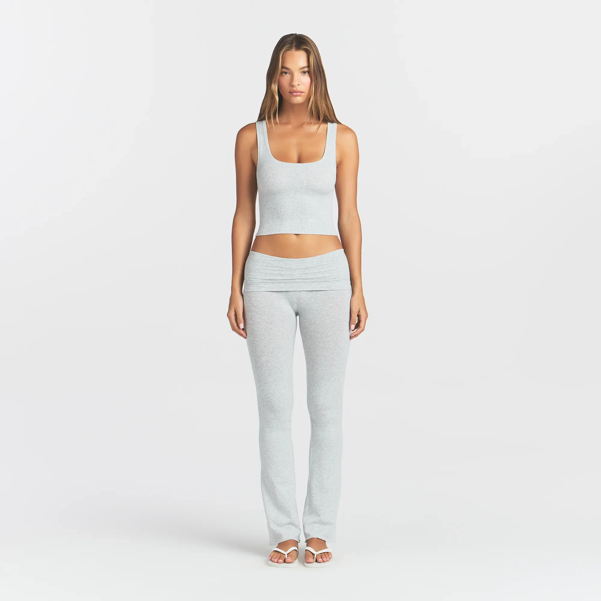 COTTON RIB TANK | LIGHT HEATHER GREY - Image 4