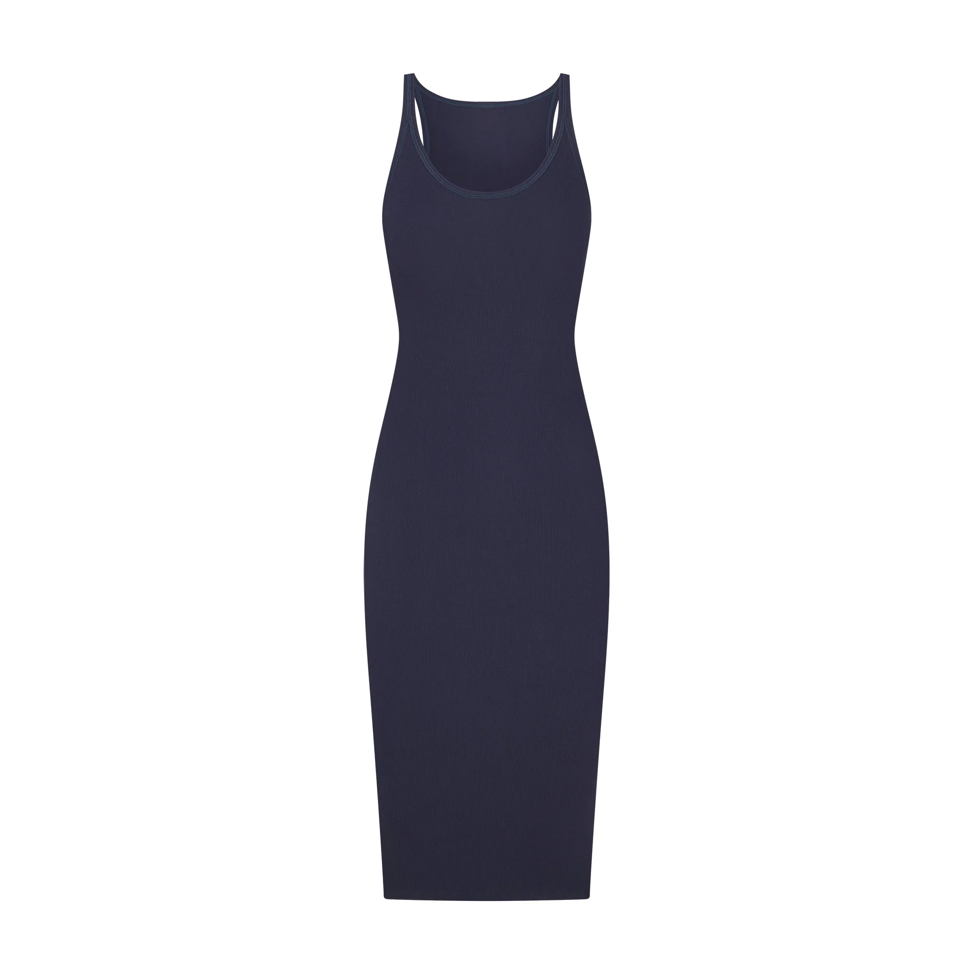 COTTON RIB TANK MIDI DRESS | NAVY