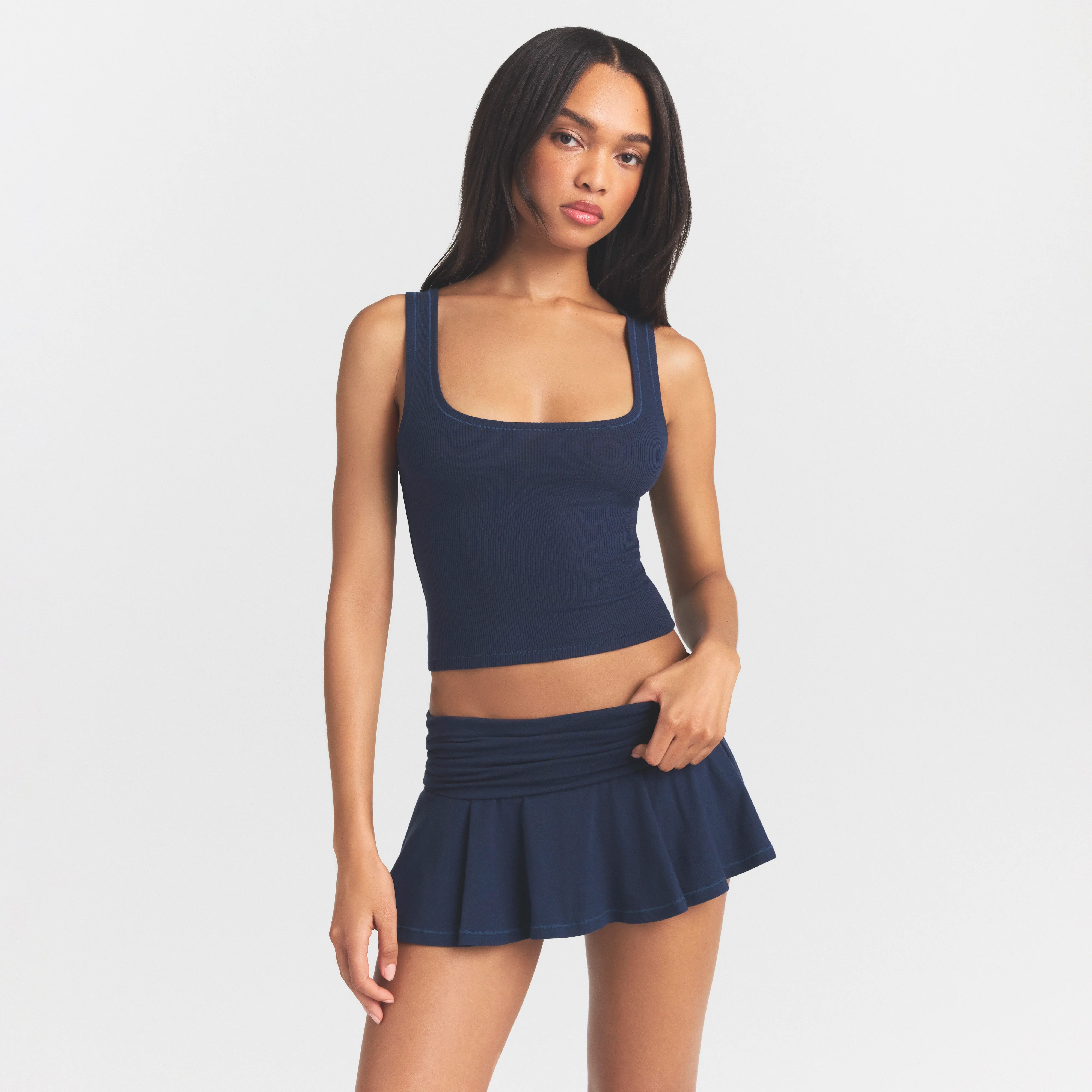COTTON RIB TANK | NAVY - Image 3