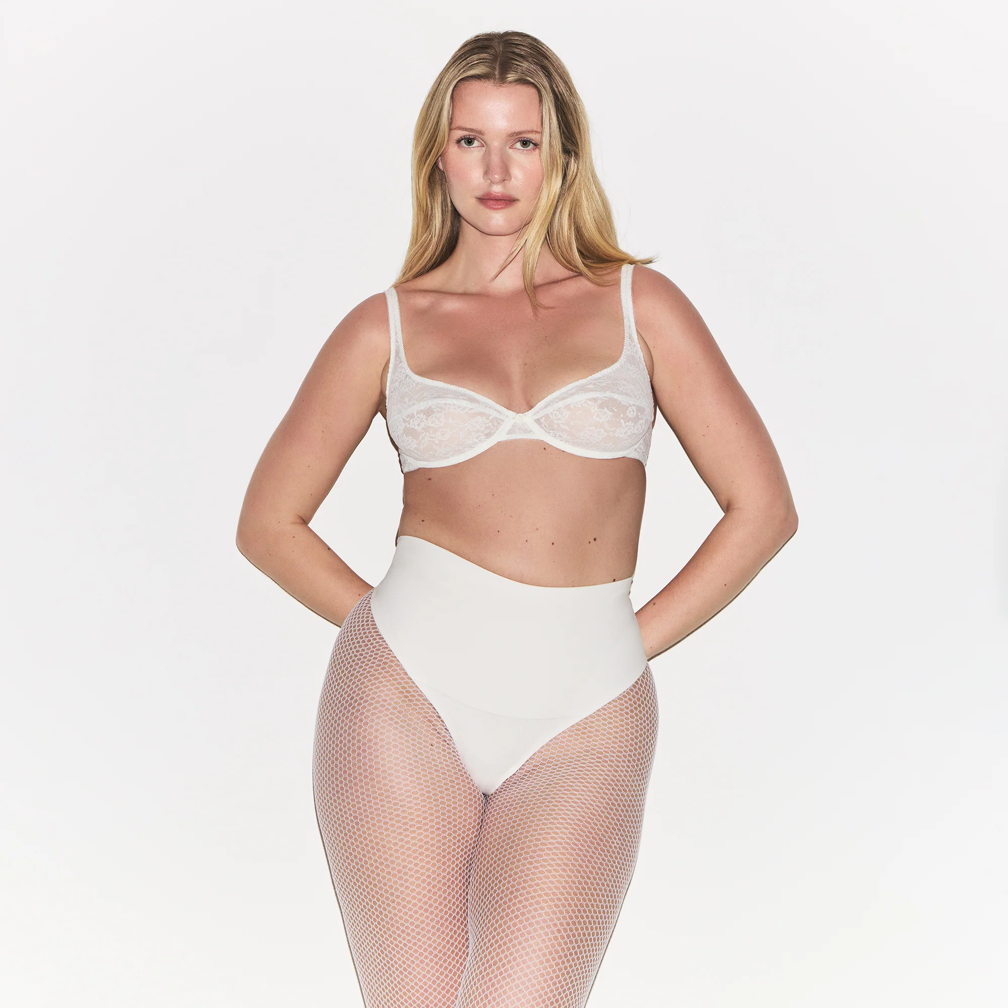 COTTON SHAPEWEAR HIGH-WAISTED THONG | MARBLE - Image 2