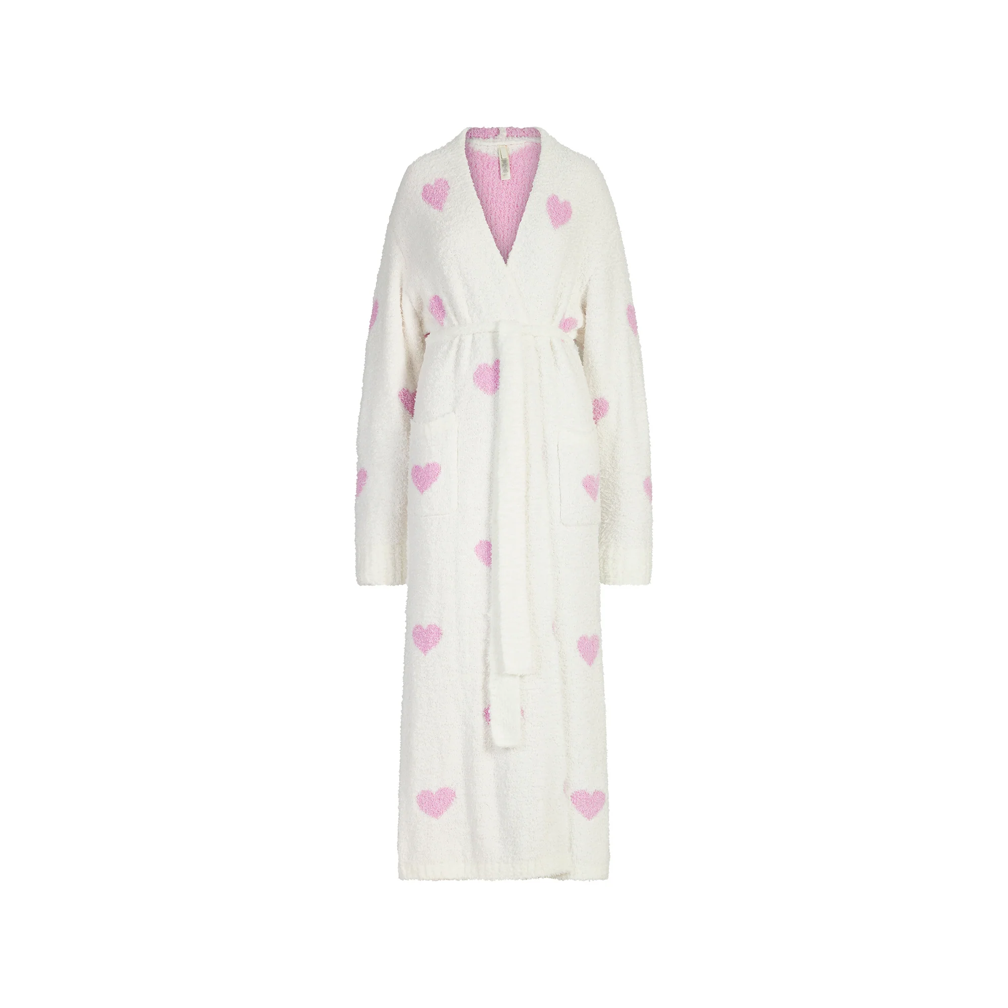 COZY KNIT UNISEX ROBE | IVORY SPACED HEARTS