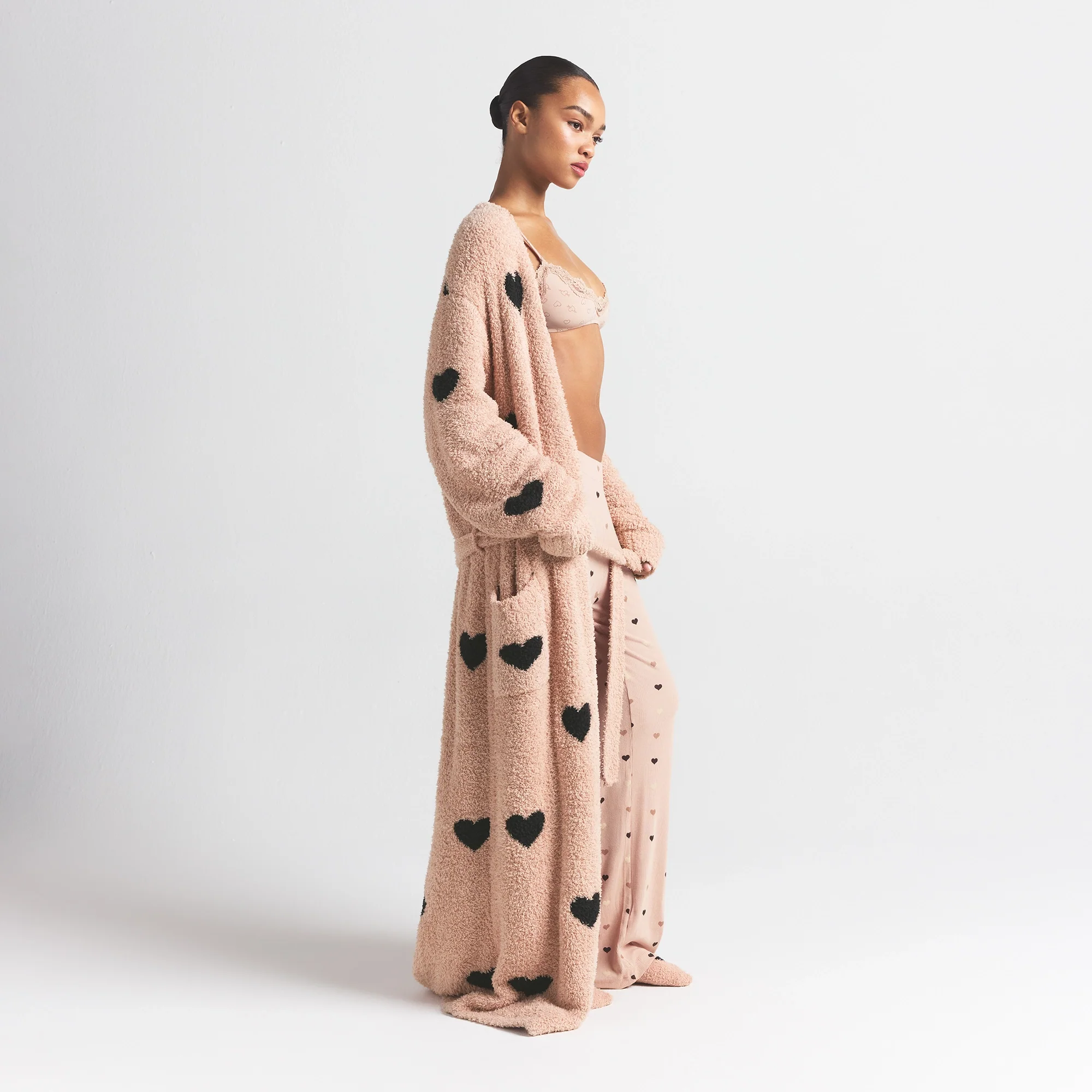 COZY KNIT UNISEX ROBE | MICA SPACED HEARTS - Image 4