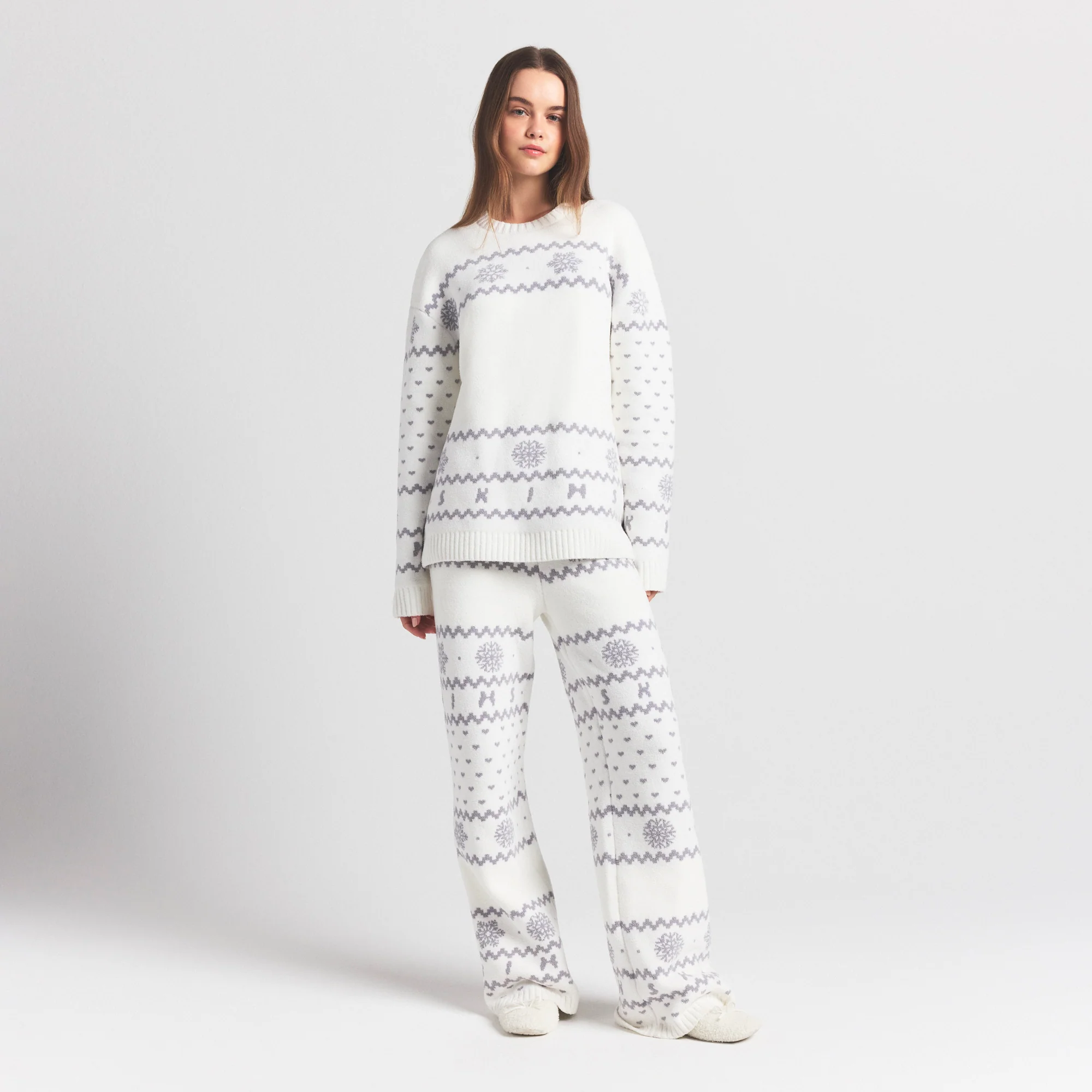 COZY LIGHT CREWNECK PULLOVER | MARBLE HEART FAIR ISLE - Image 2