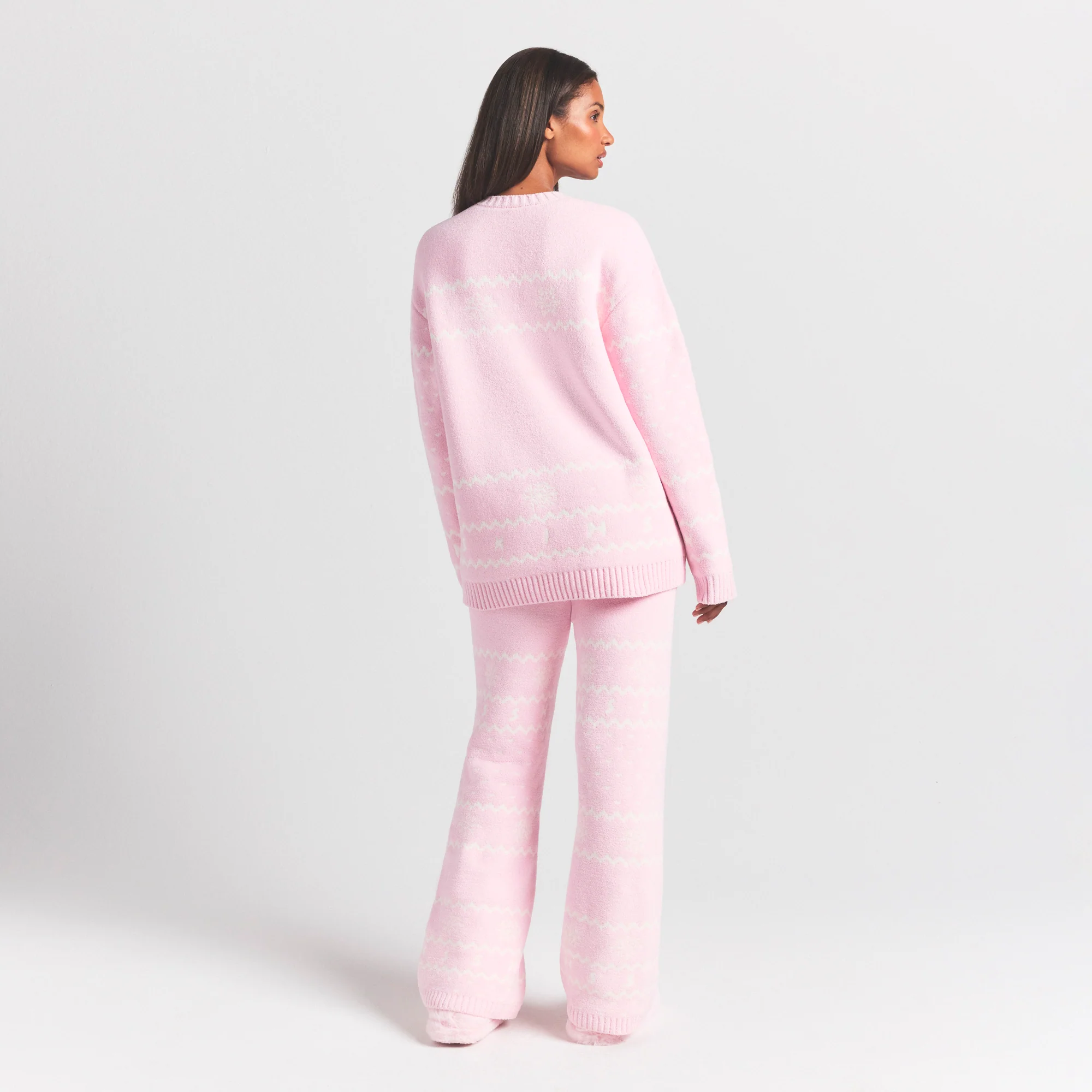 COZY LIGHT PANT | BABY PINK HEART FAIR ISLE - Image 4