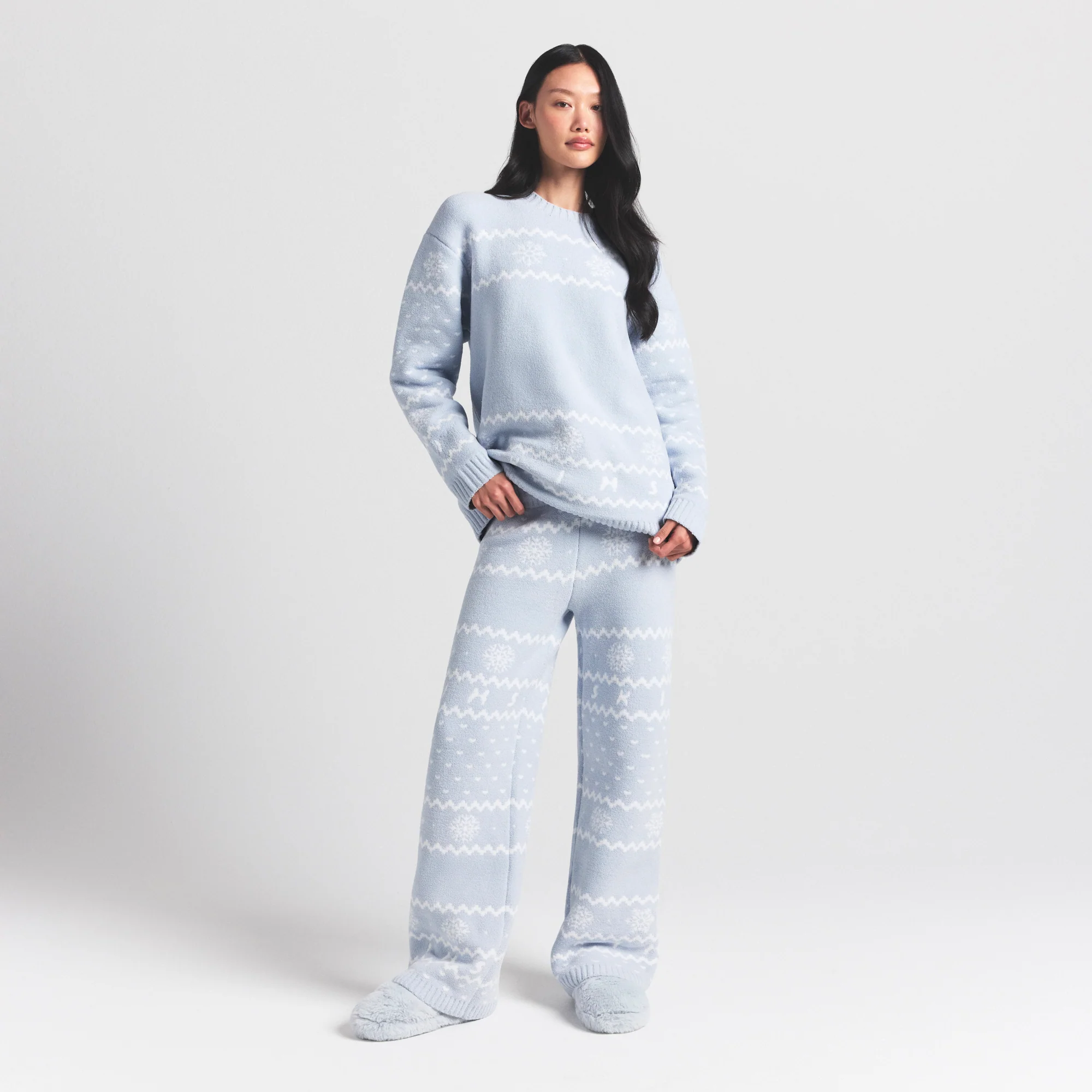 COZY LIGHT PANT | ZEN BLUE HEART FAIR ISLE - Image 2