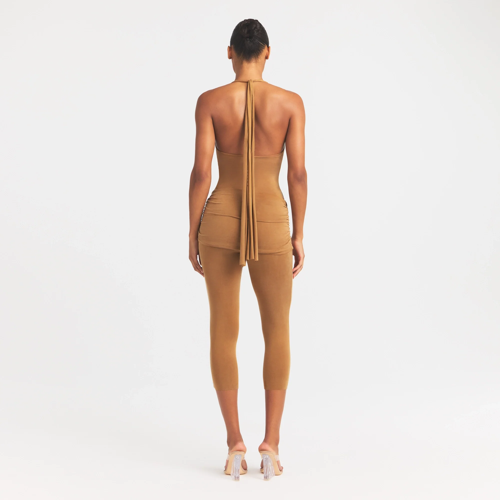 CUPRO JERSEY HALTER BODYSUIT | ALMOND - Image 5