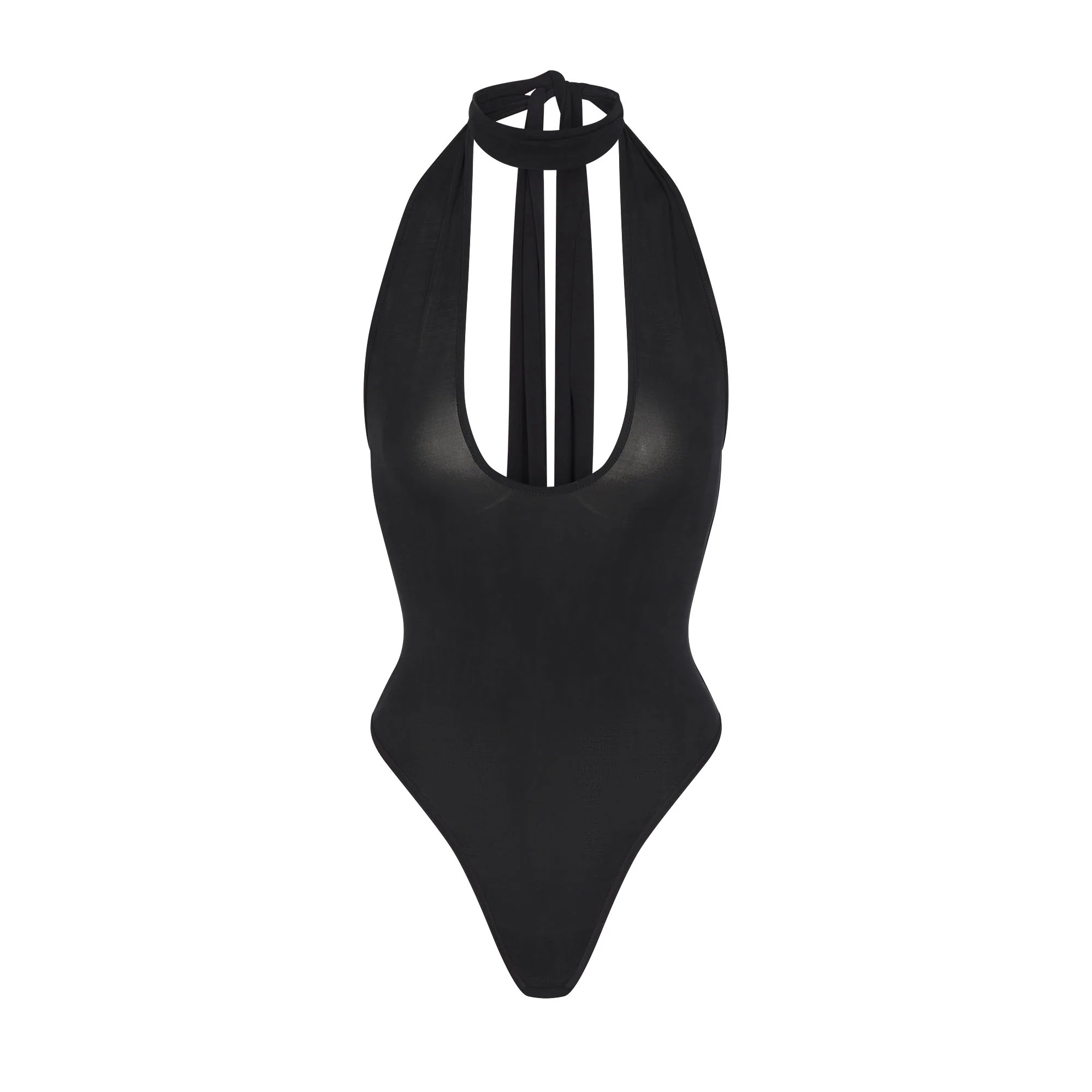 CUPRO JERSEY HALTER BODYSUIT | OBSIDIAN - Image 5