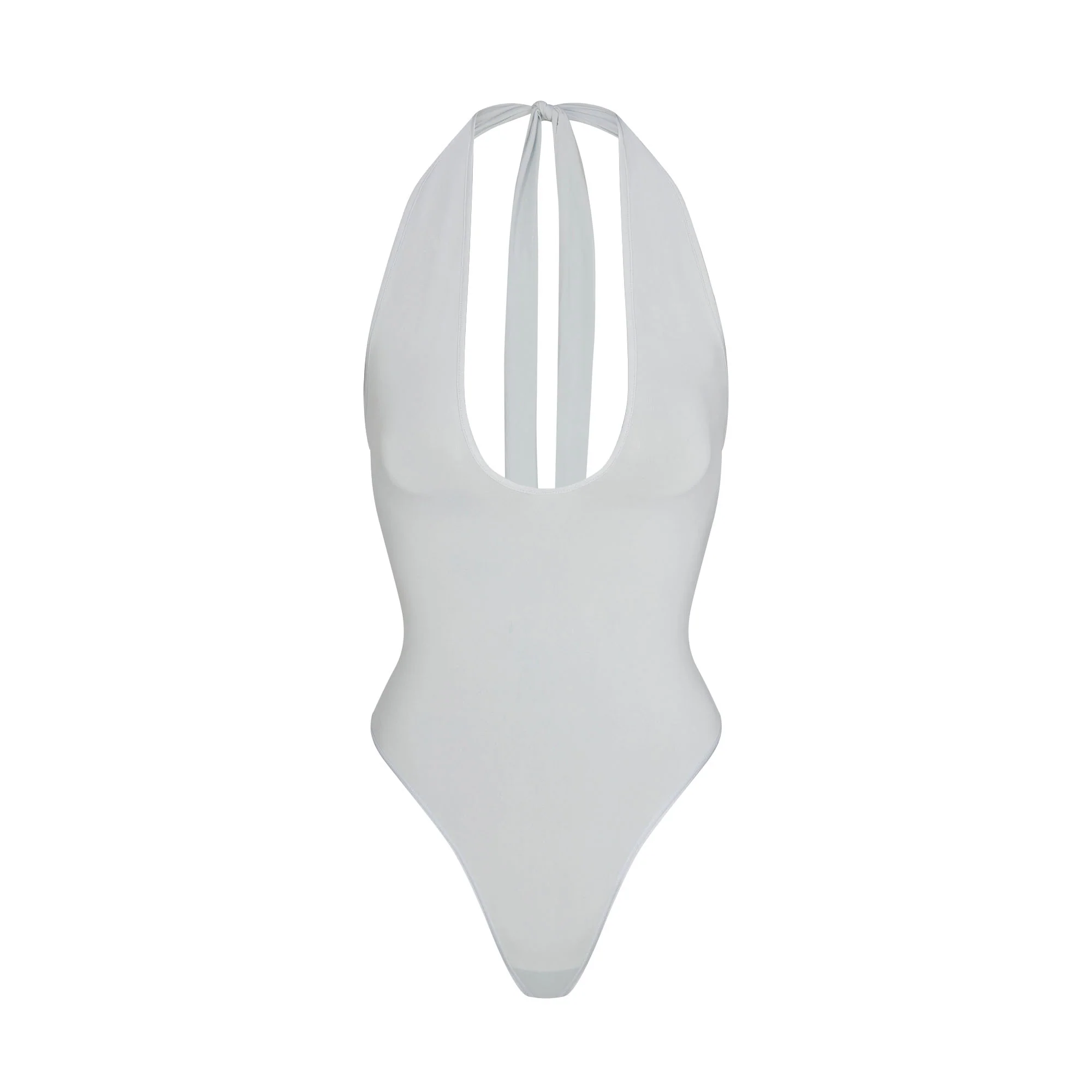 CUPRO JERSEY HALTER BODYSUIT | PEARL - Image 6