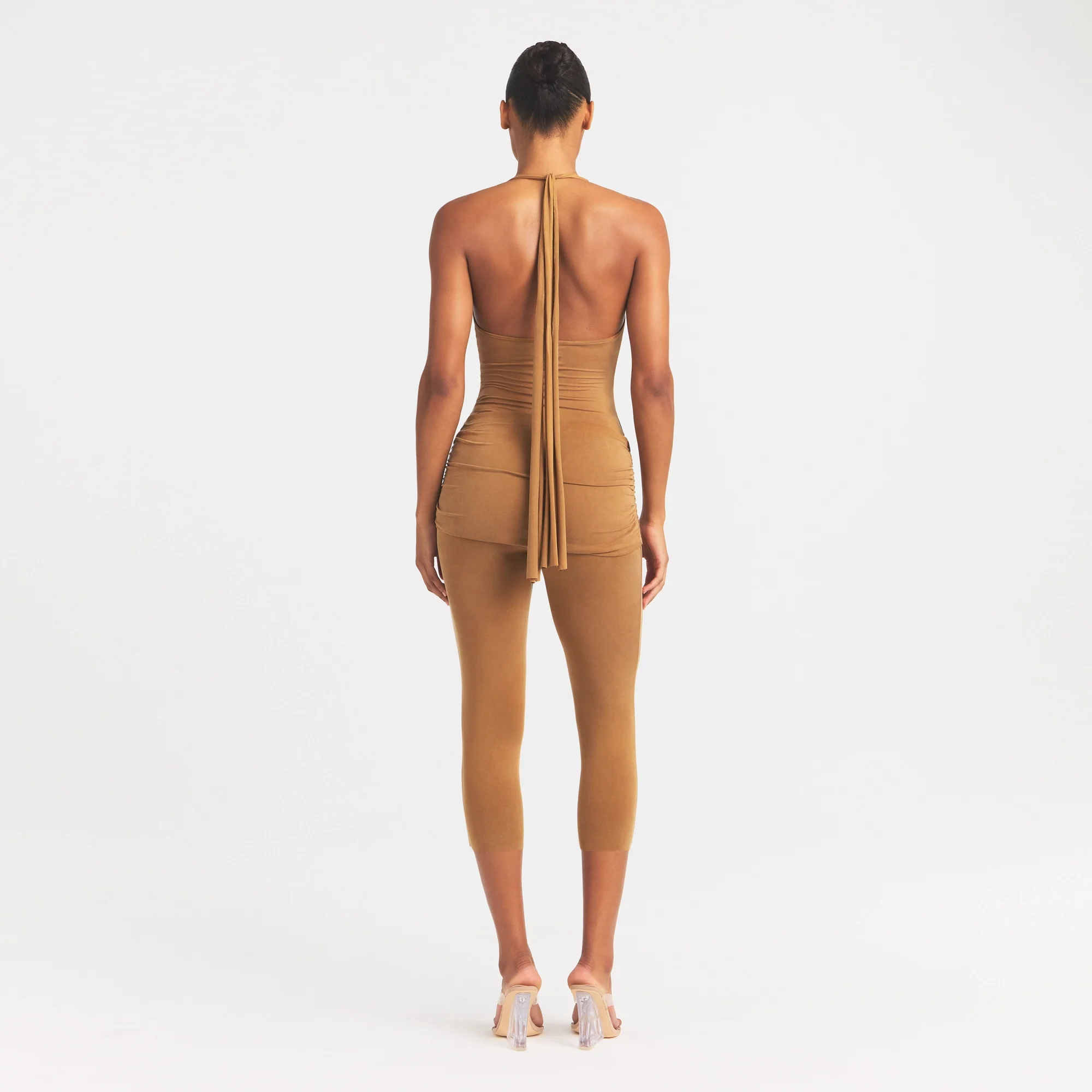 CUPRO JERSEY WRAP CAPRI | ALMOND - Image 5