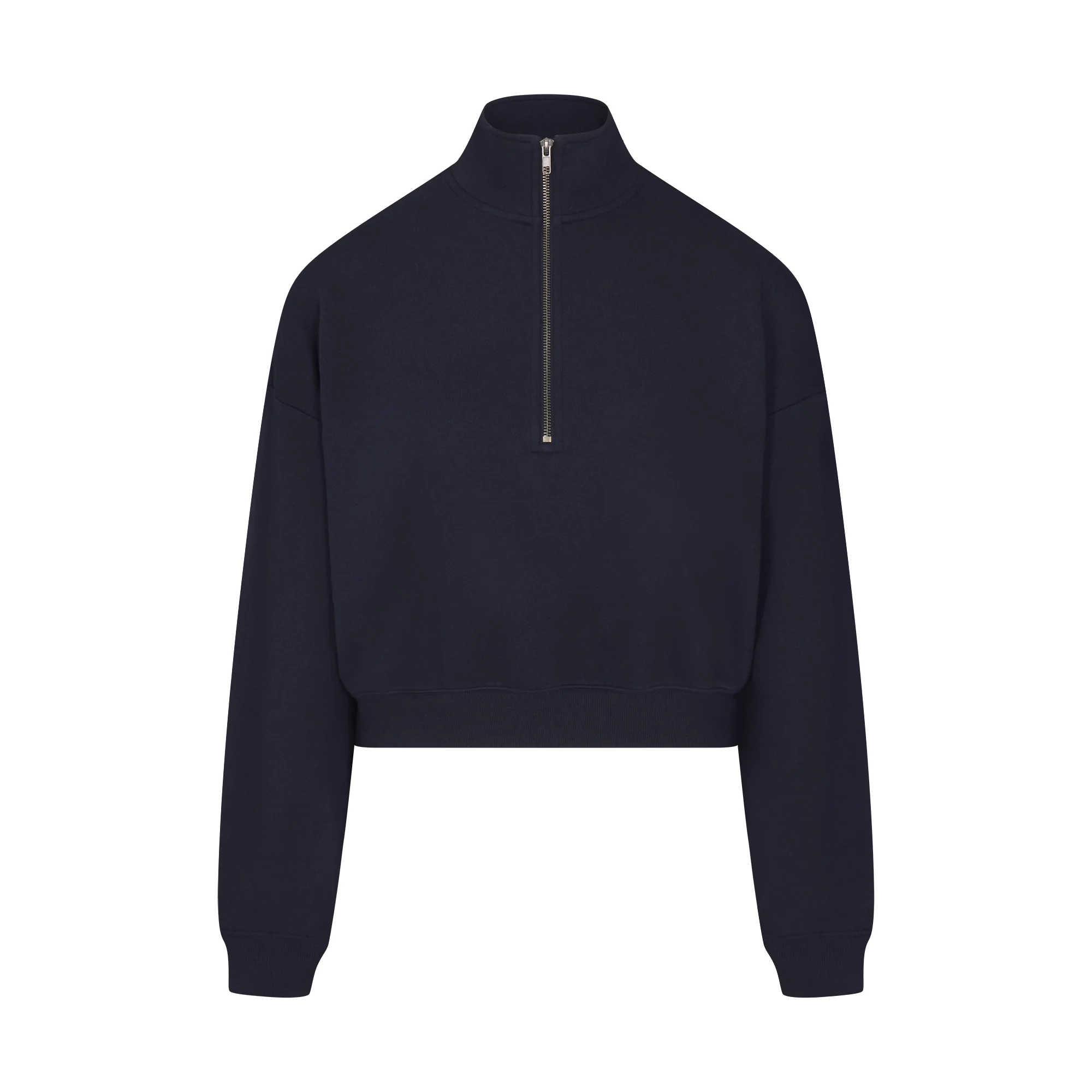 DRAPEY FRENCH TERRY HALF ZIP | NAVY