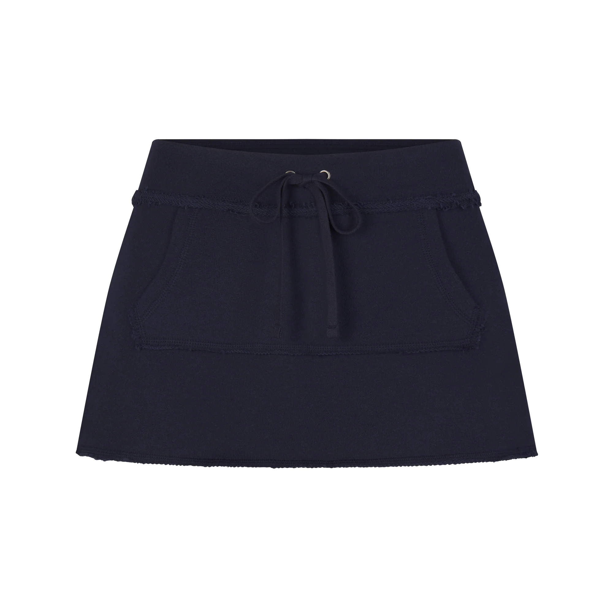 DRAPEY FRENCH TERRY MINI SKIRT | NAVY