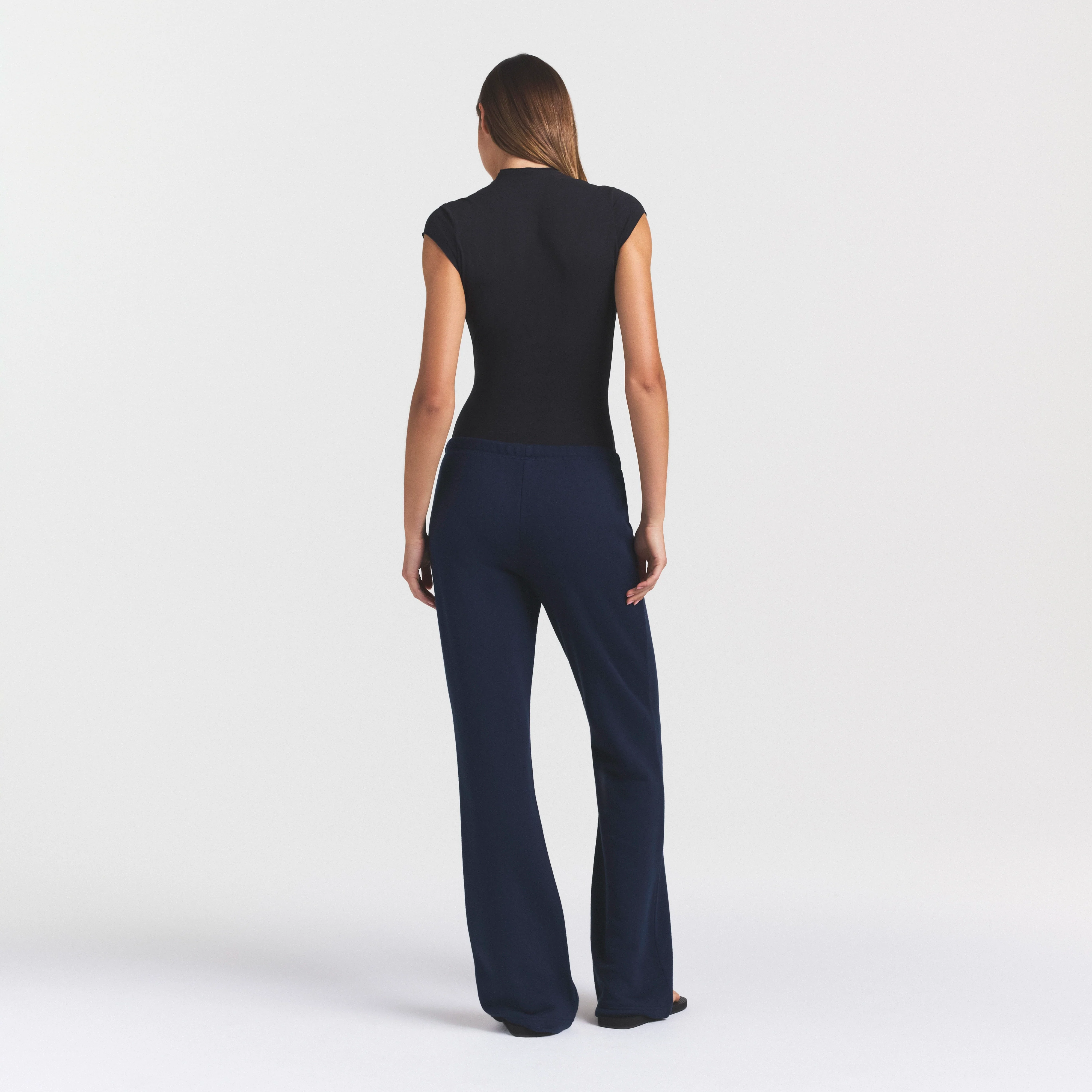 DRAPEY FRENCH TERRY STRAIGHT LEG PANT | NAVY - Image 4